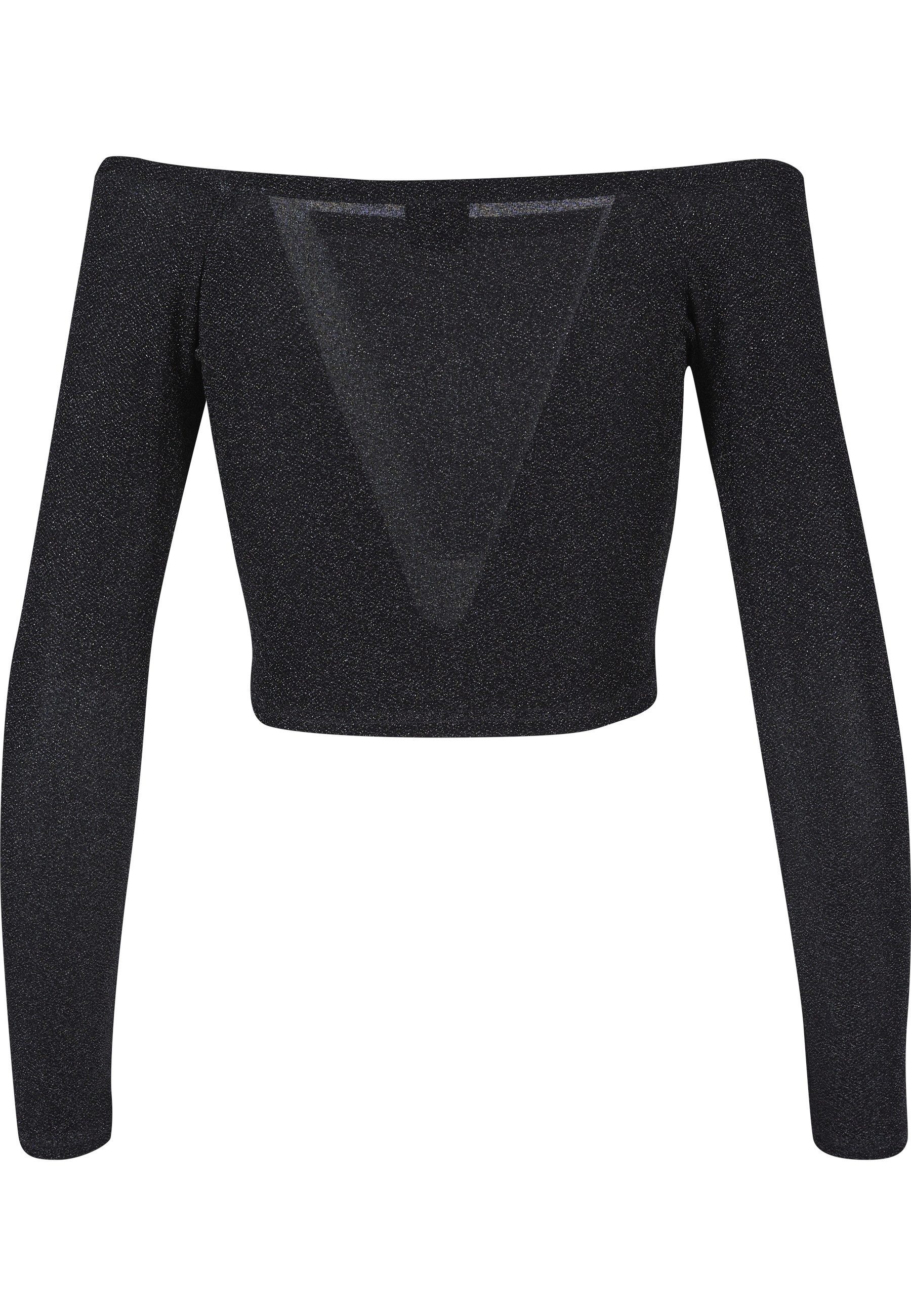 URBAN CLASSICS Longsleeve Urban Classics Damen Ladies Off Shoulder Glitter Longsleeve (1-tlg)
