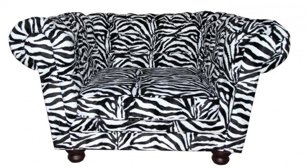 Casa Padrino Chesterfield-Sessel Limited Edition Designer Chesterfield Sessel Zebra Club Möbel