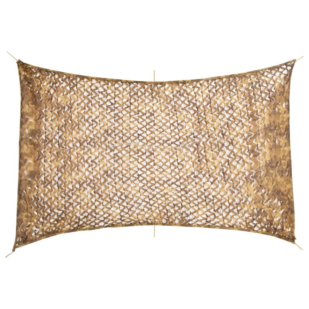 Sonnensegel 410 x 285 cm Tarnnetz mit Aufbewahrungstasche 410x285 cm Sandfarbe