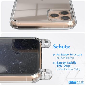 EAZY CASE Handykette Silikonhülle mit Kette für Apple iPhone 11 Pro Max 6,5 Zoll, Hülle mit Band 2in1 Handyband Etui Case mit Kordel Dunkelblau Navy