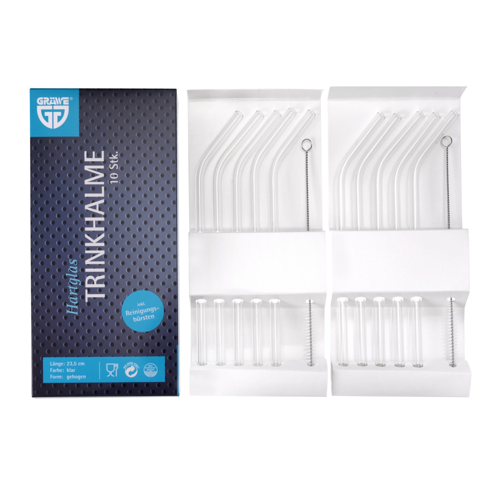 GRÄWE Trinkhalme GRÄWE Trinkhalm-Set 12-tlg., aus Hartglas