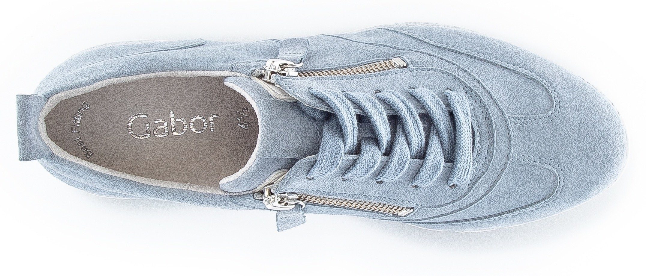 Gabor Ziernähten Ton in hellblau Keilsneaker mit Ton