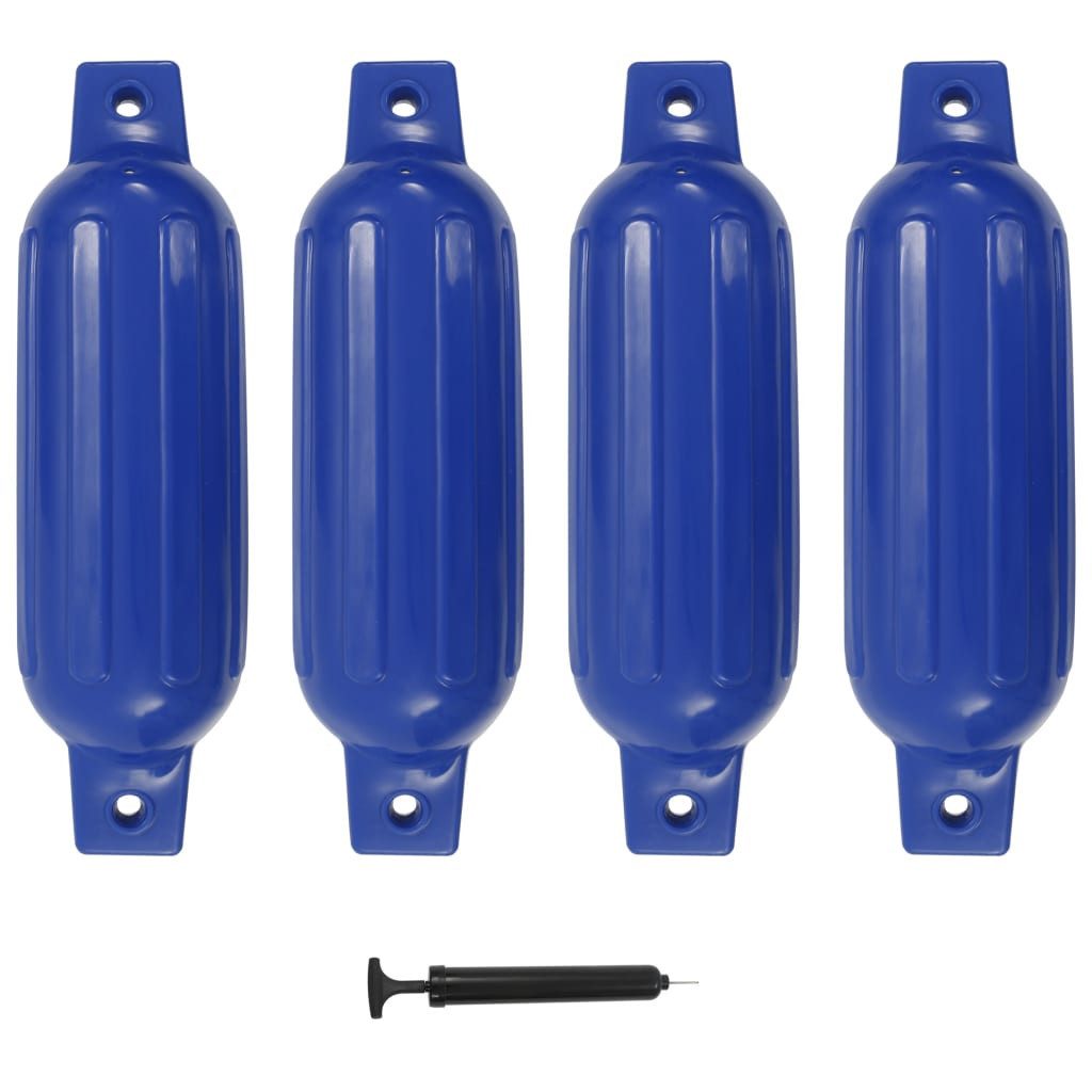 vidaXL PKW-Anhänger 41 x 115 cm Bootsfender 4 Stk Blau 41x11,5 cm PVC