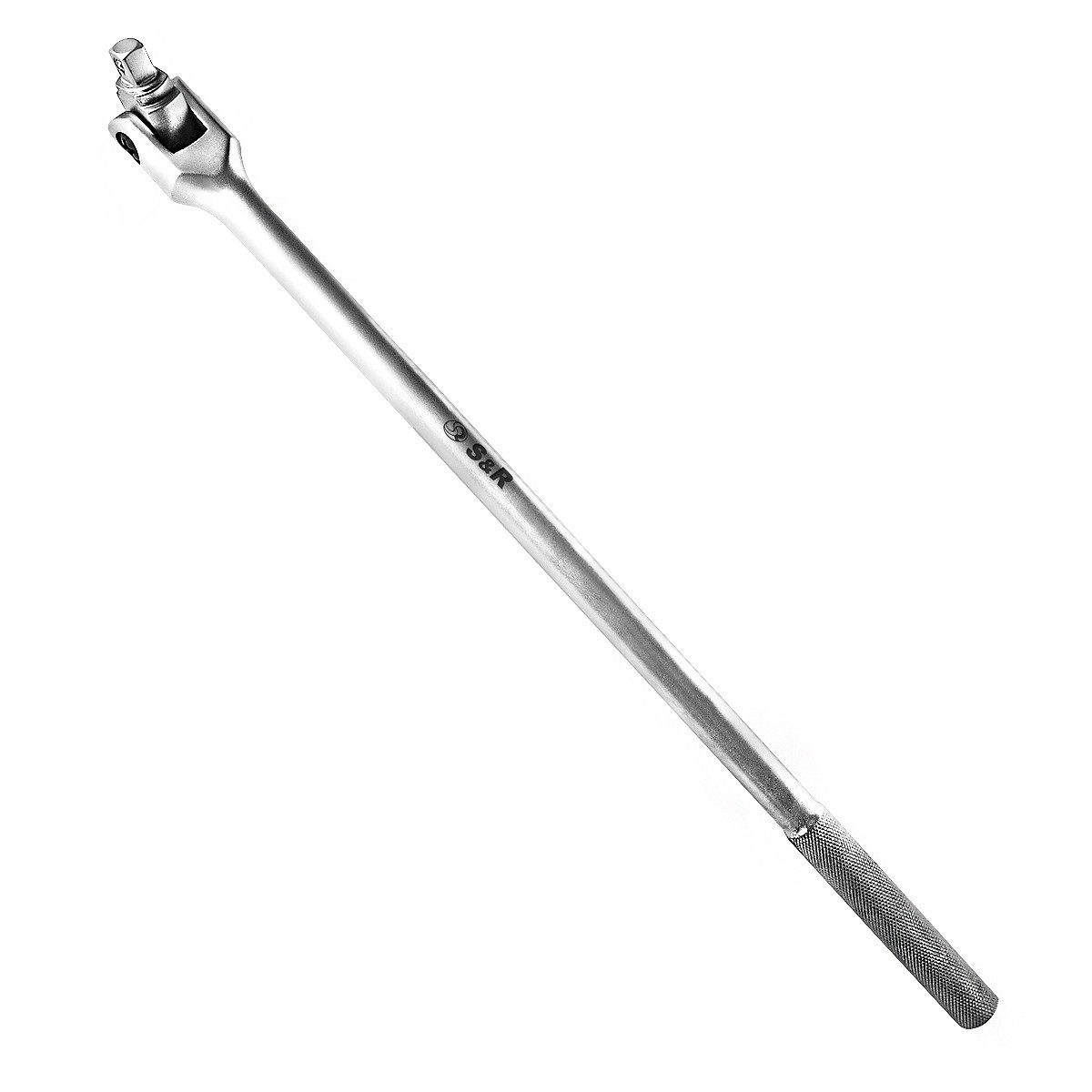 S&R Drehmomentschlüssel Gelenkgriff, Drehgriff 3/4", 600mm Ø 16 mm, mit 180-Grad Gelenk, Extra Belastbar, für Stecknüsse, Steckgriff Bruchfest, mattiert