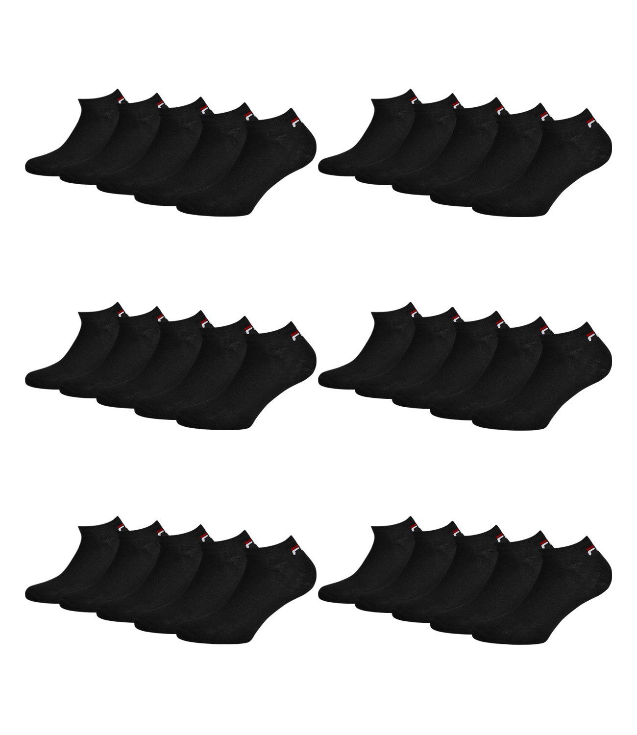 Bündchen mit (15-Paar) Kurzsocken weichen Sneakersocken black Fila 200