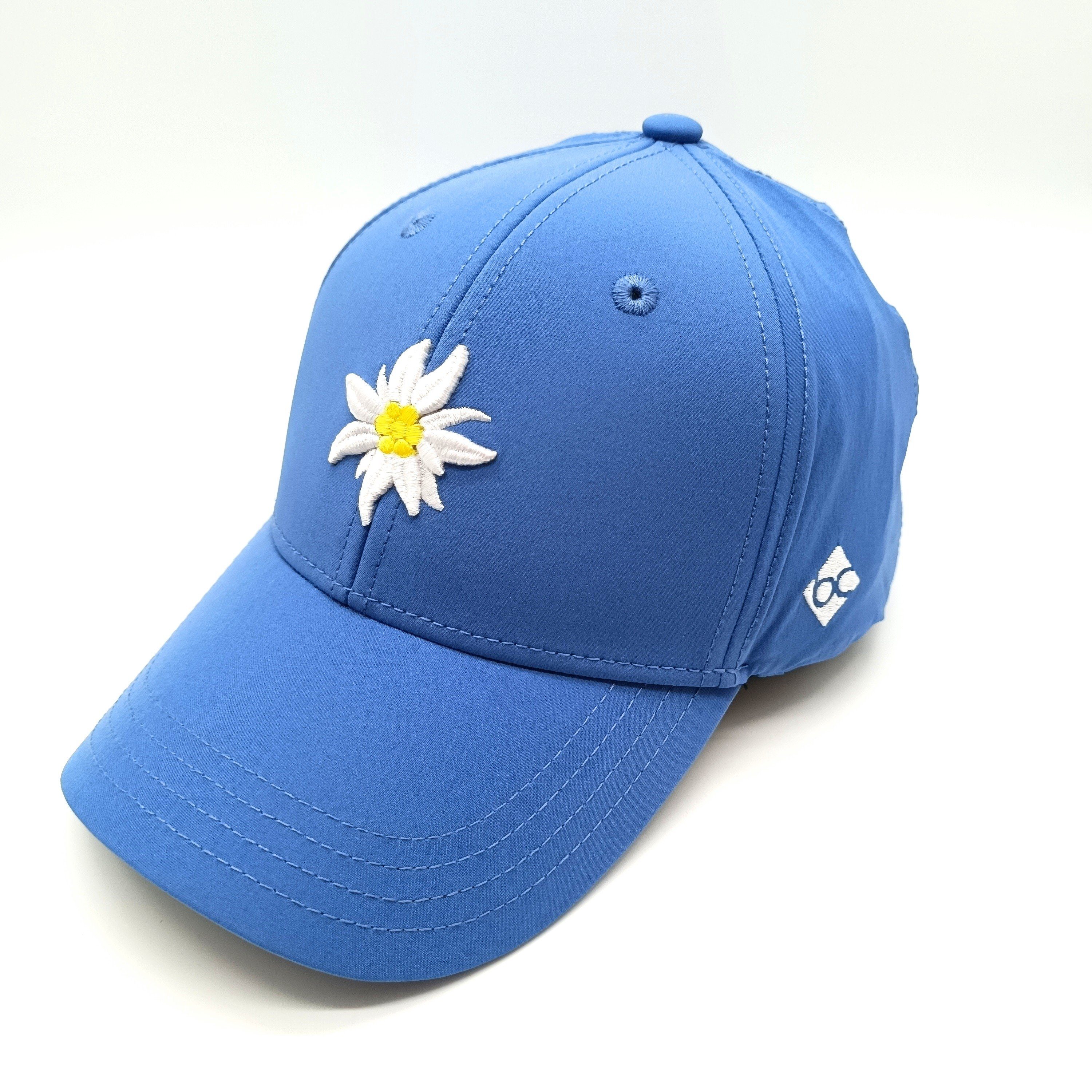 Bavarian Caps Baseball Cap Edelweiß Nackenschutz hellblau