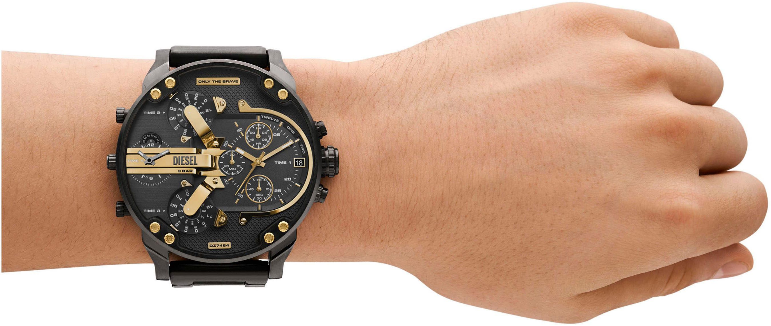 Diesel Chronograph MR. DADDY 2.0 DZ7484, Quarzuhr, Armbanduhr, Herrenuhr, Stoppfunktion, mehrere Zeitzonen