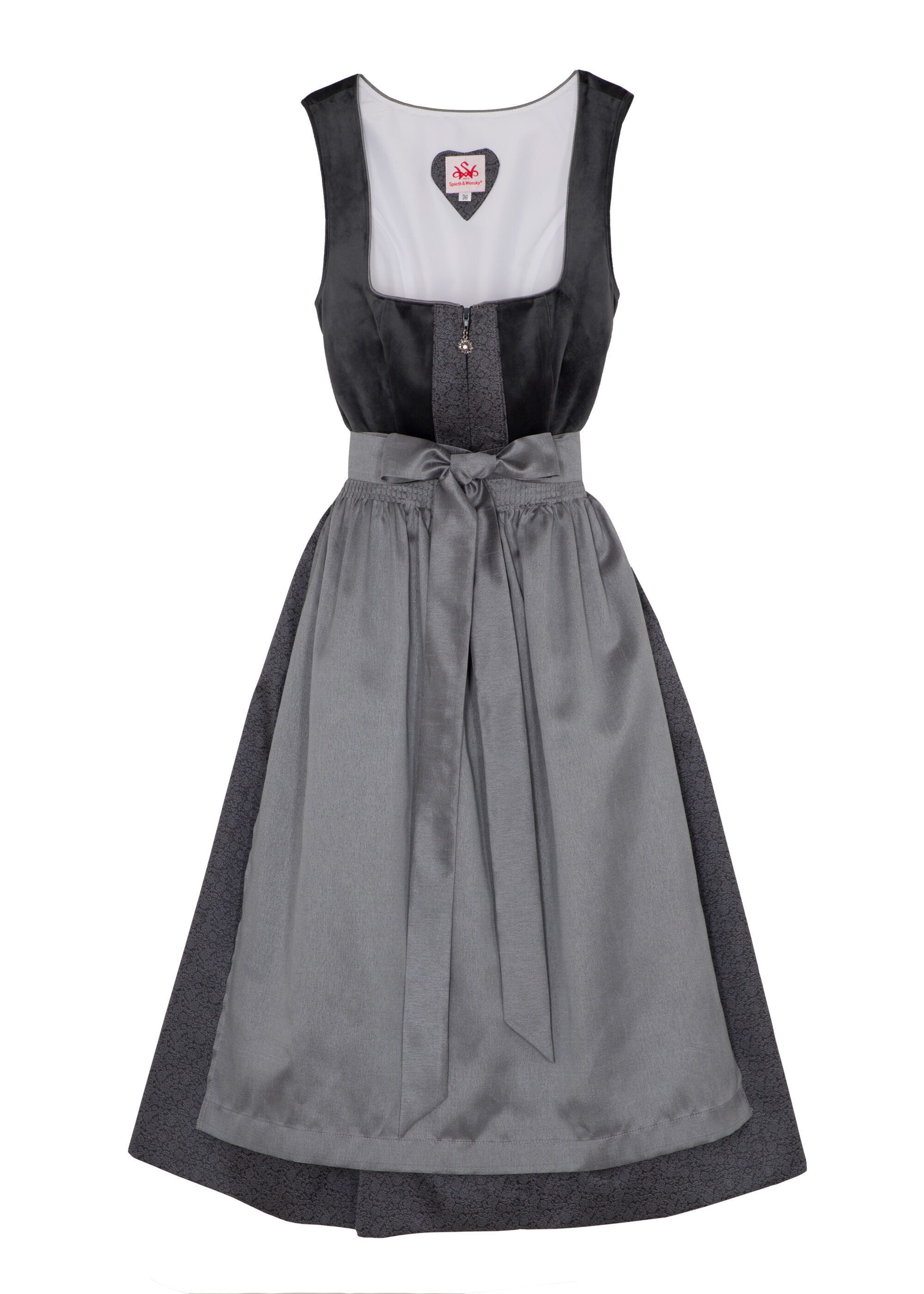 Spieth & Wensky A-Linien-Kleid Buchsbaum (1-tlg) mit Blumenanhänger am Reißverschluss