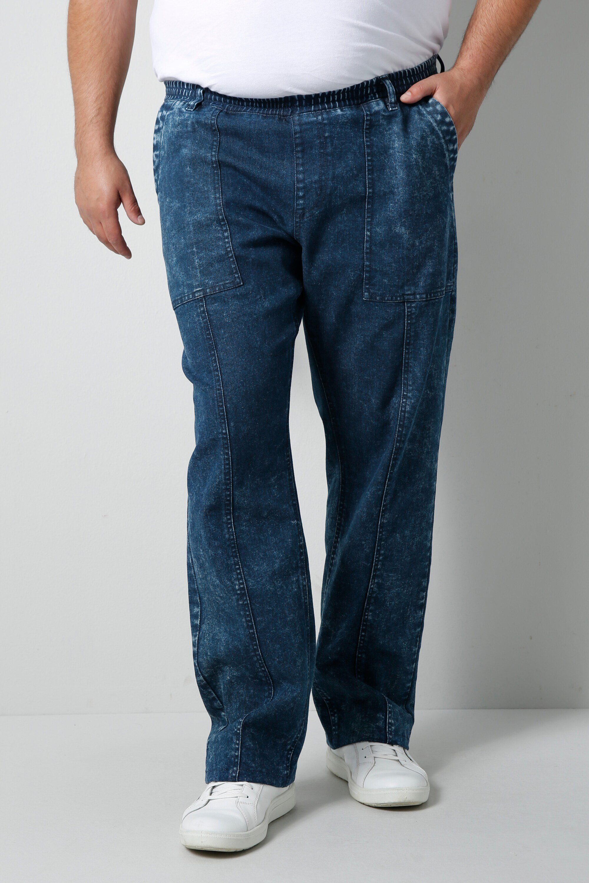 Men Plus Spezialschnitt Jeans 5-Pocket-Jeans dunkelblau