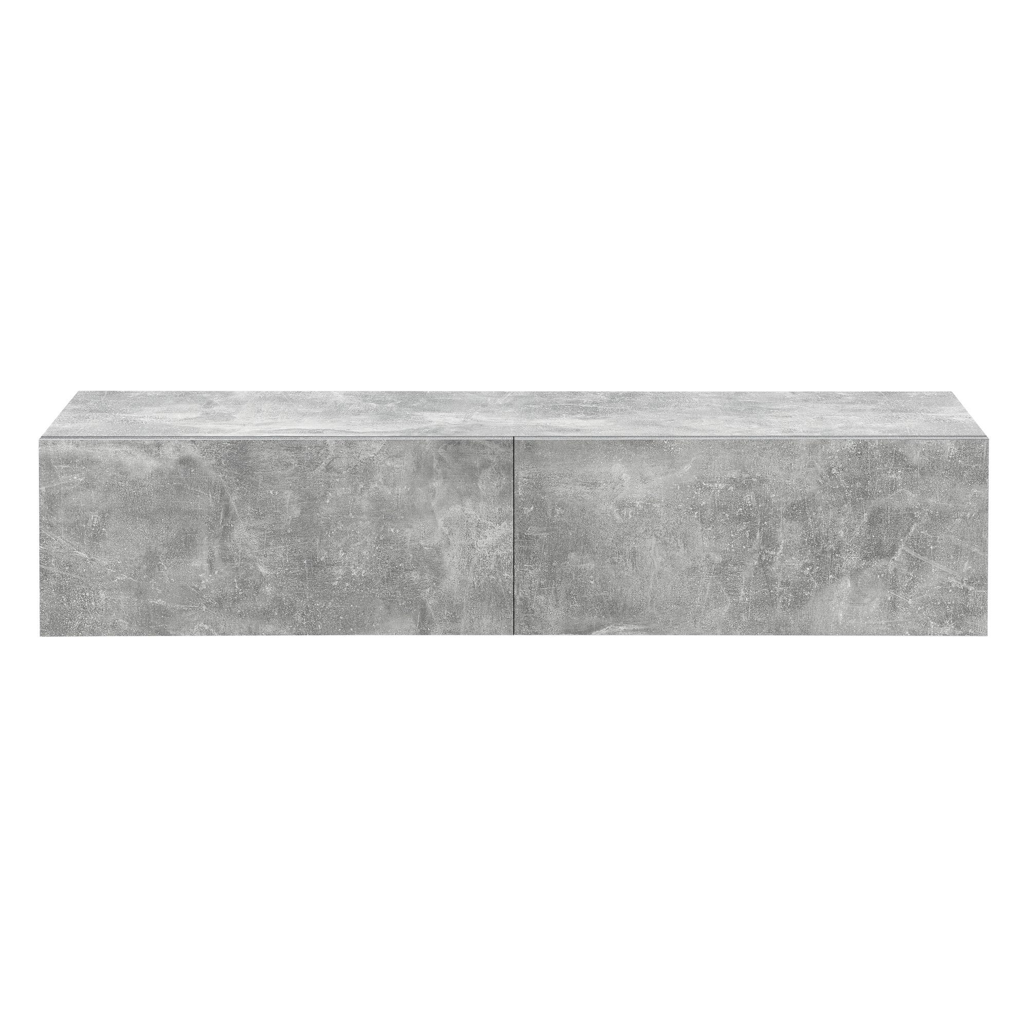 en.casa Hängeschrank »Evaton« TV Lowboard 140cm, 2 Ablagefächer, Betonoptik