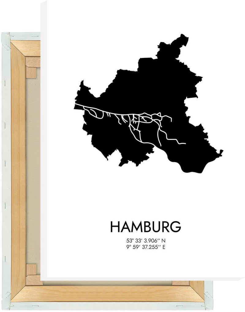 MOTIVISSO Leinwandbild Hamburg Koordinaten #3