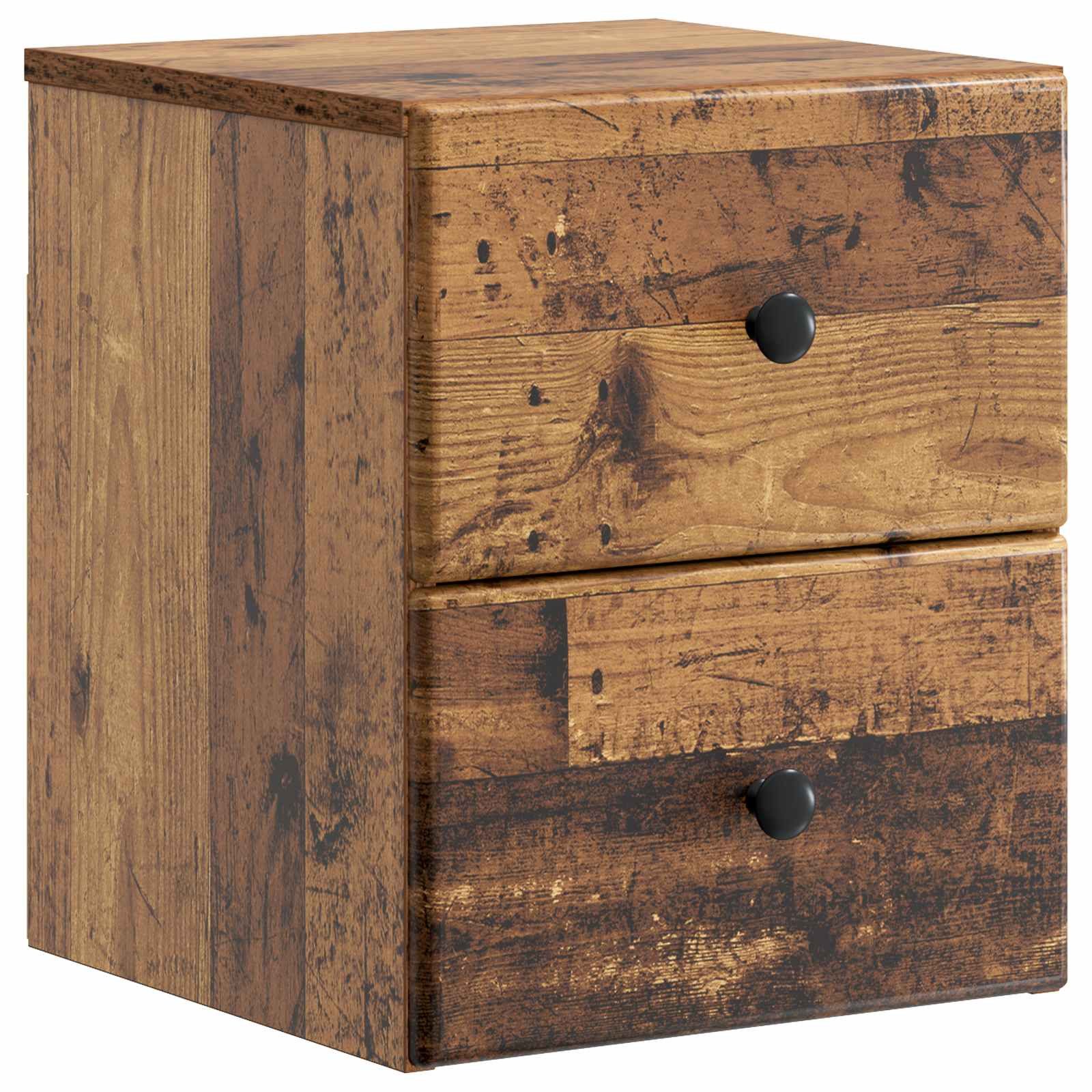 vidaXL Nachttisch Wandmontierter Nachttisch Altholz 34,5 x 33 x 40 cm (1-St)