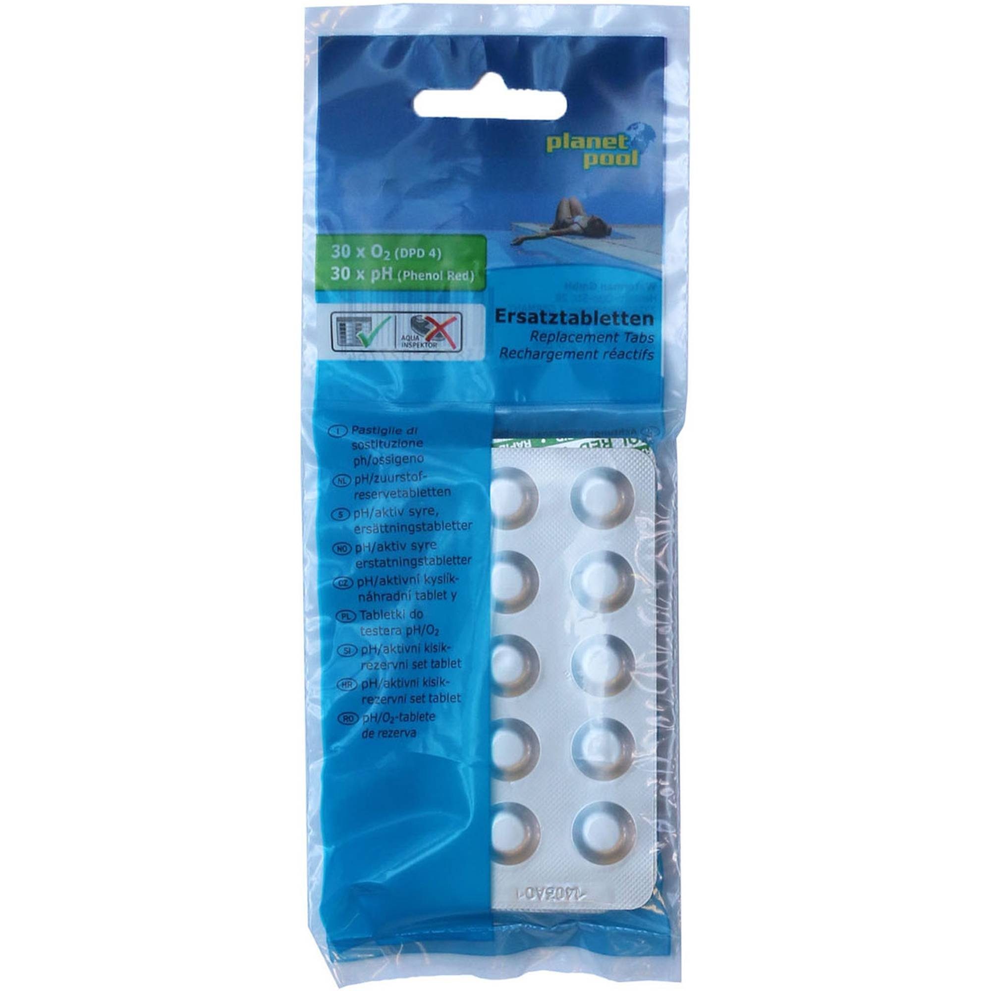 Wasserteststreifen pH / Sauerstoff-Ersatztabletten - mit je 30 Tablet