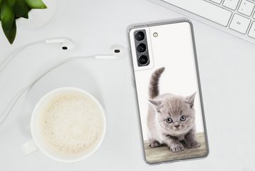 MuchoWow Handyhülle Kätzchen - Katze - Haustiere - Jungen - Kinder - Mädchen, Phone Case, Handyhülle Samsung Galaxy S21 Plus, Silikon, Schutzhülle