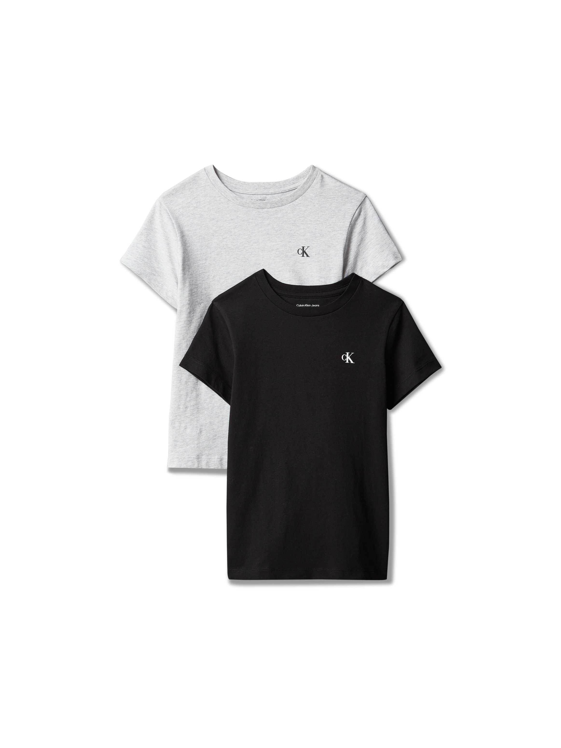 Calvin Klein Jeans T-Shirt (Packung, 2-tlg) Rundhalsausschnitt, reine Baumwolle, Logodruck
