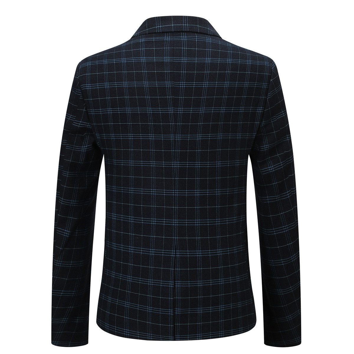 Allthemen Anzug (2 tlg) karierter Herrenanzug Slim Fit Businessanzug mit 2 Knöpfen