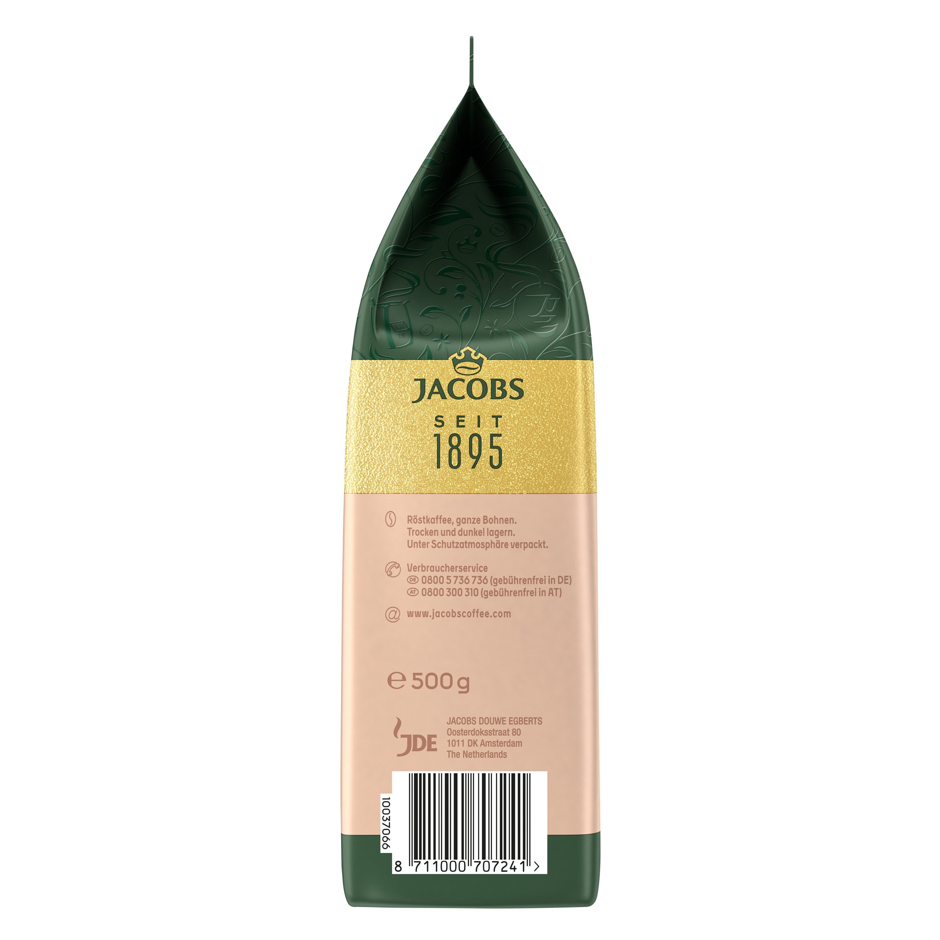 JACOBS Kaffee Kaffeebohnen Café Crema Aroma-Bohnen ganze Bohne geröstet 12 x 500 g, 6000 g, (Packung, 12er Pack) – Bild 5 von 5