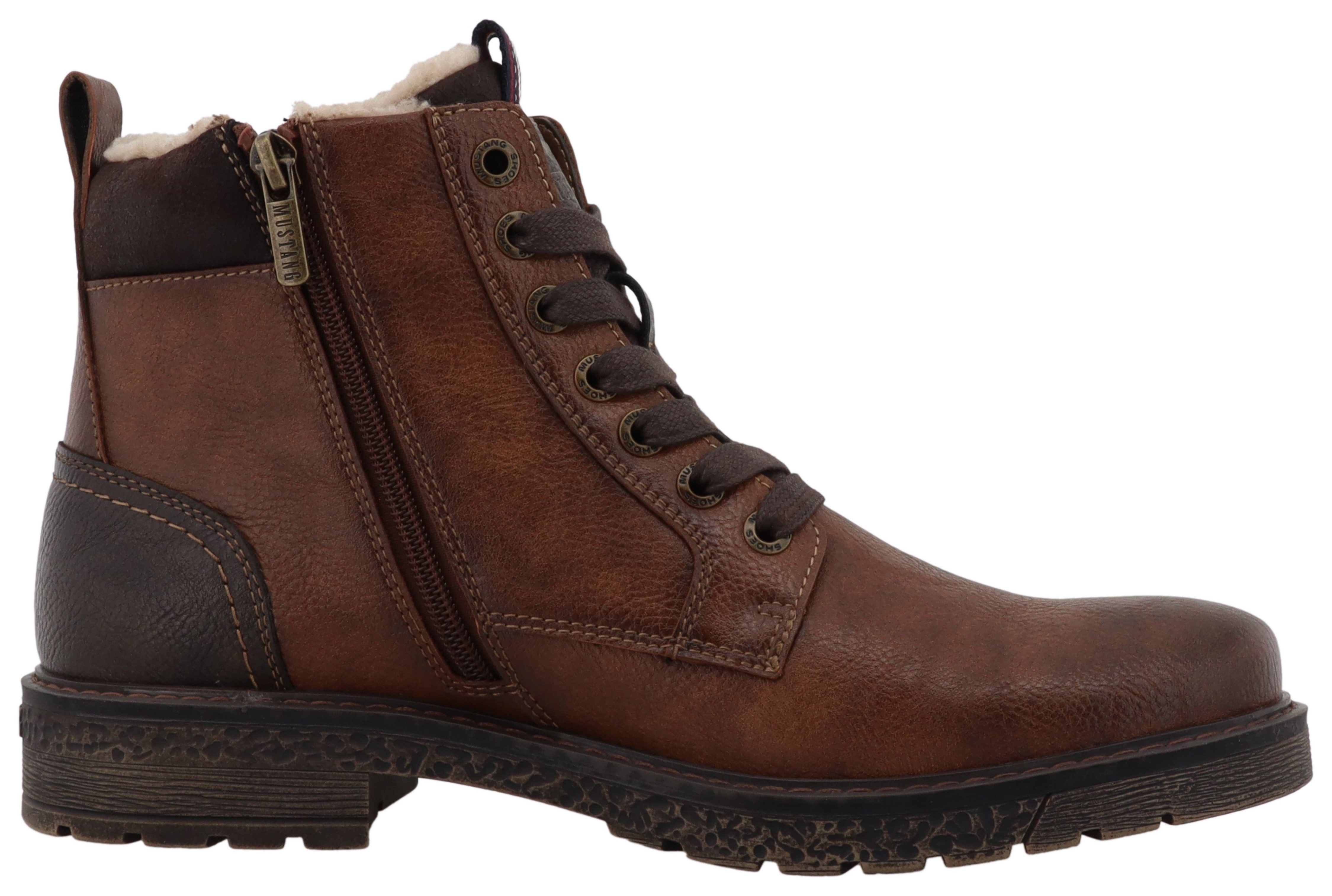 Mustang Shoes Midor Winterstiefelette Schnürstiefel, Winterstiefel mit Warmfutter