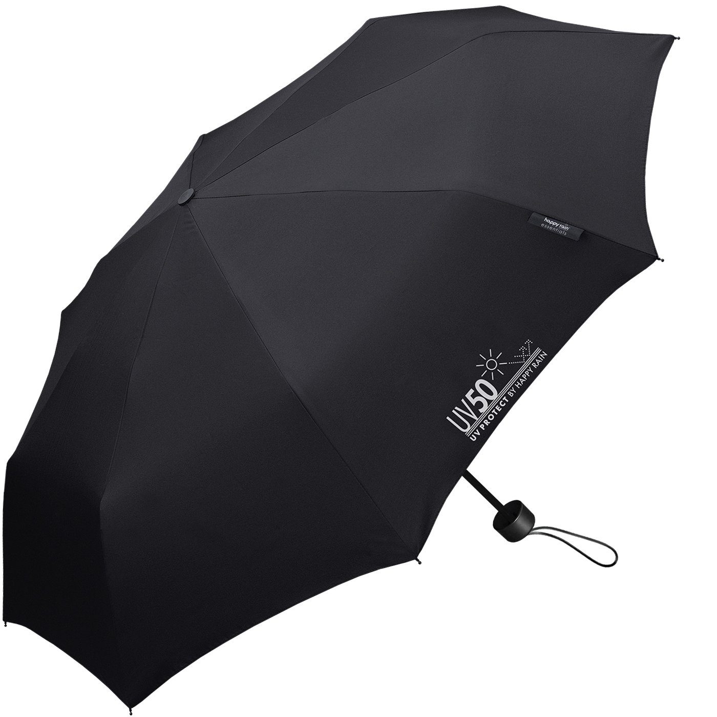 mit HAPPY Sonne RAIN UV50 vor UV-Protect schwarz Regen schützt Sonnenschutz, und Taschenregenschirm Super-Mini-Schirm