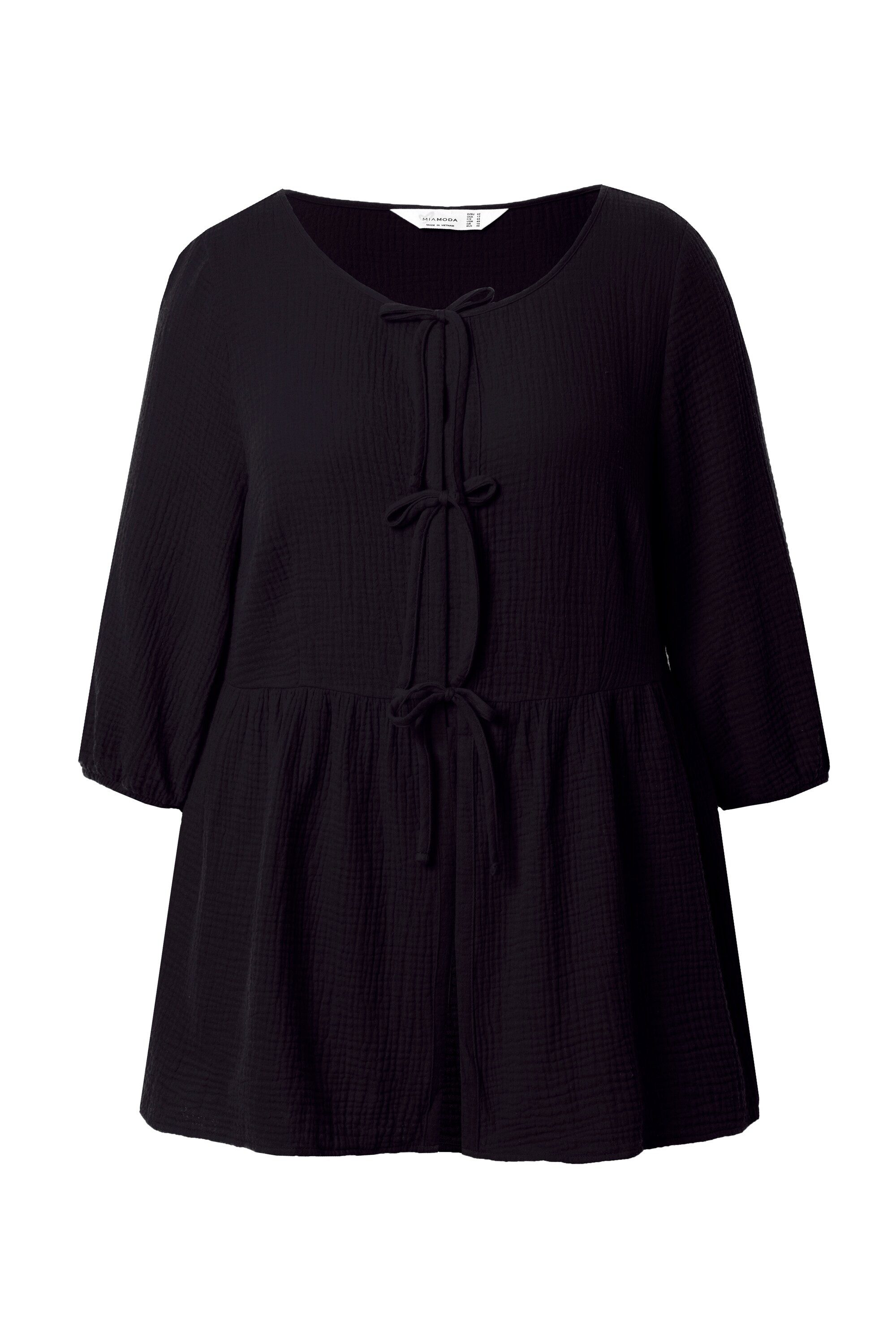 MIAMODA Longbluse Bluse A-Linie Musselin Bindebänder günstig online kaufen