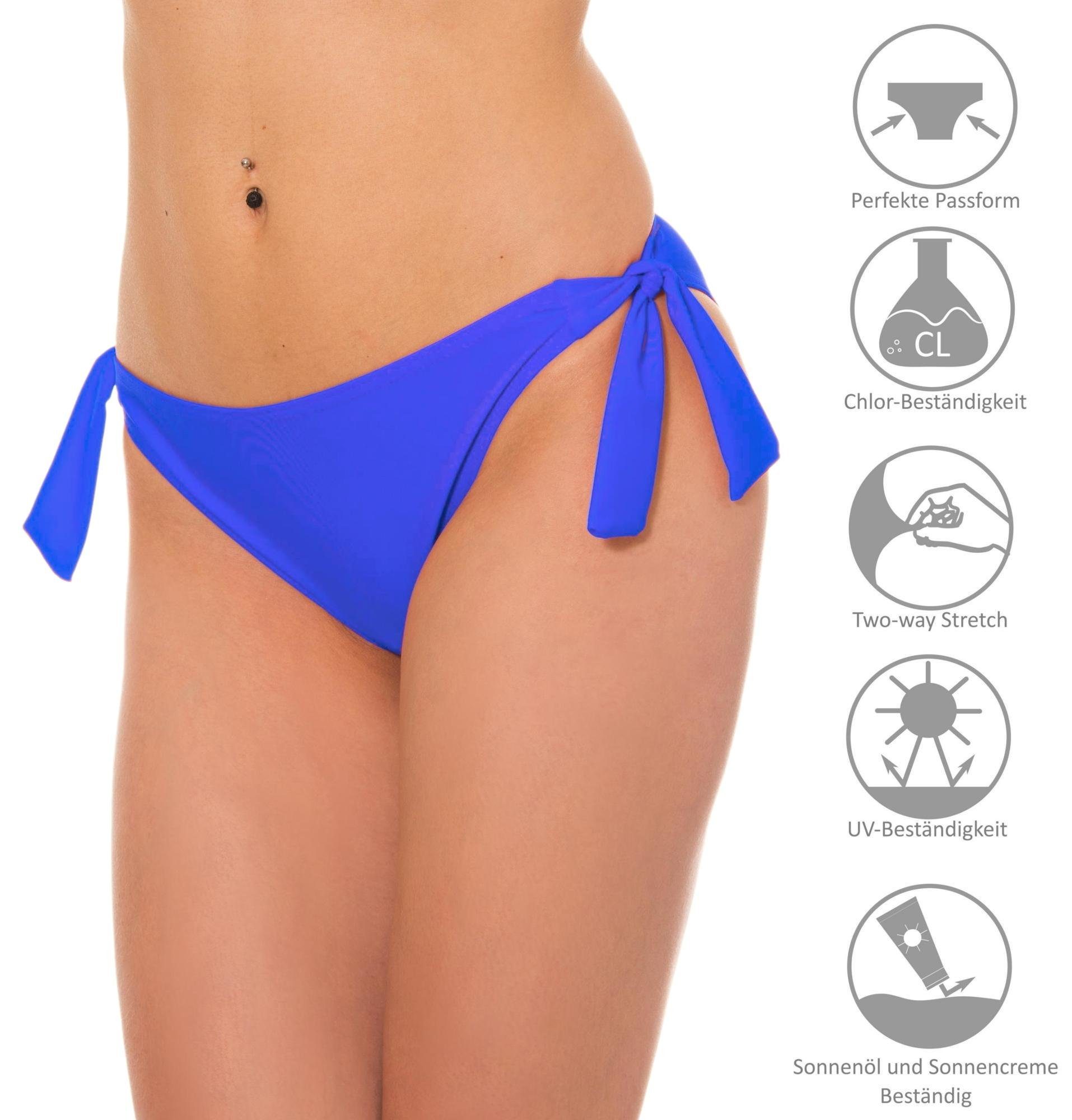 Aquarti Bikini-Hose Damen Bikinihose seitlich zum Binden Hüftslip in schönen Unifarben