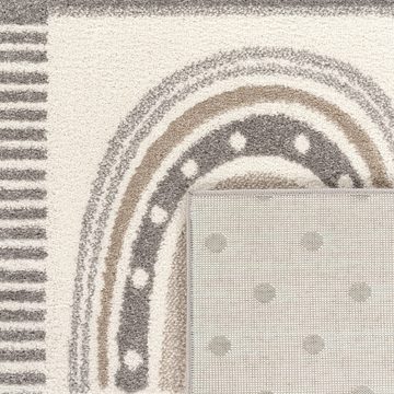 Kinderteppich Kinderteppich Geometrisches Muster Regenbogen Herz, Paco Home, quadratisch, Höhe: 4 mm