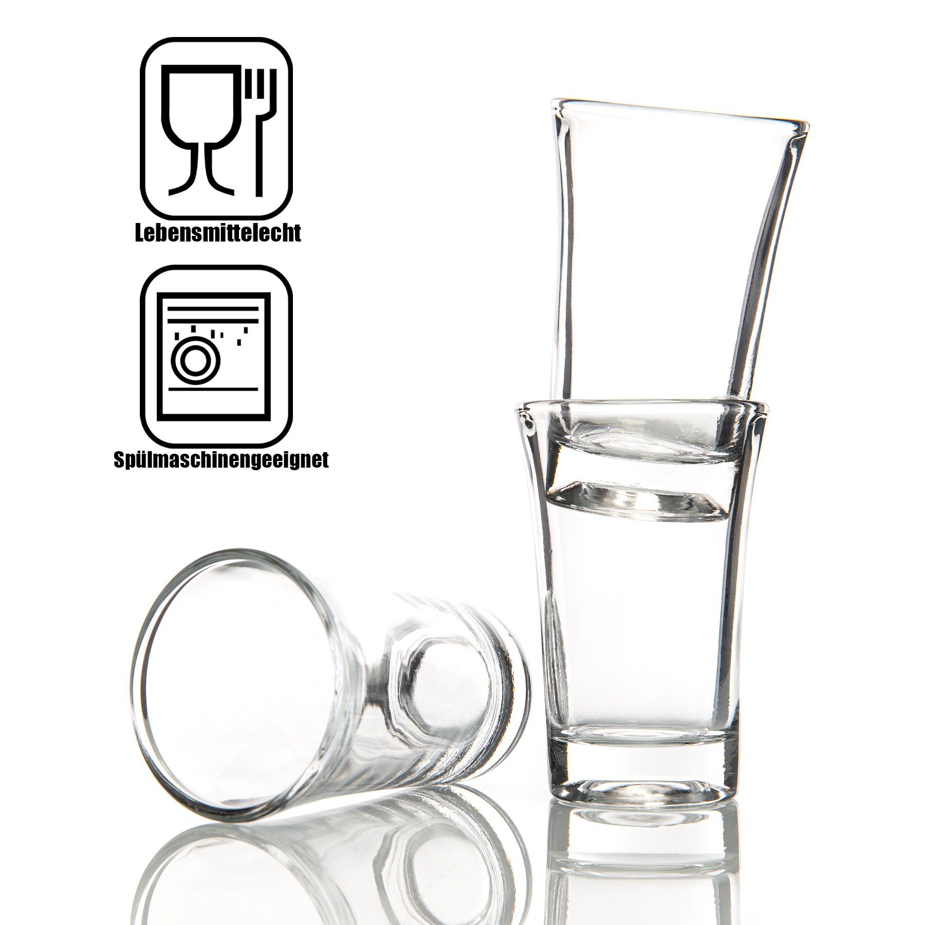 BigDean Schnapsglas 4cl in Geschenkbox – hochwertige Shotgläser lebensmittelecht, 12-tlg., Glas, Robustes Glas, Langlebige Qualität, Elegante Form, Vielseitig – Bild 5 von 5