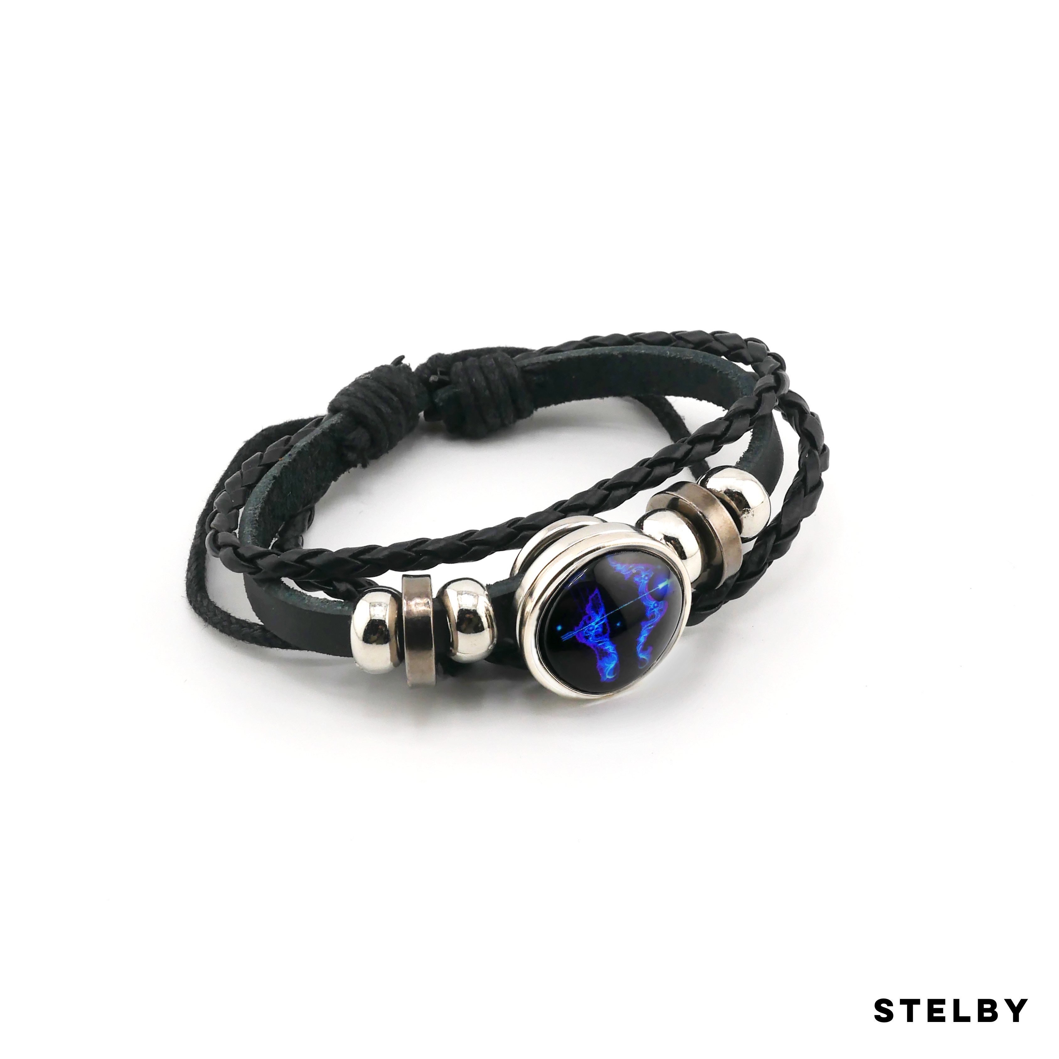 Stelby Armband mit Gravur Armband Sternzeichen Schütze mit 3D Gravur im Glas (Weihnachtsgeschenk, Geburtstagsgeschenk, Valentinstaggeschenk, modern, minimalistisch), langlebig, pflegeleicht, unisex