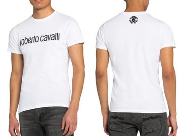 roberto cavalli T-Shirt ROBERTO CAVALLI FIRENZE LOGO PRINT LUXURY CREW NECK T-SHIRT RETRO SHIR