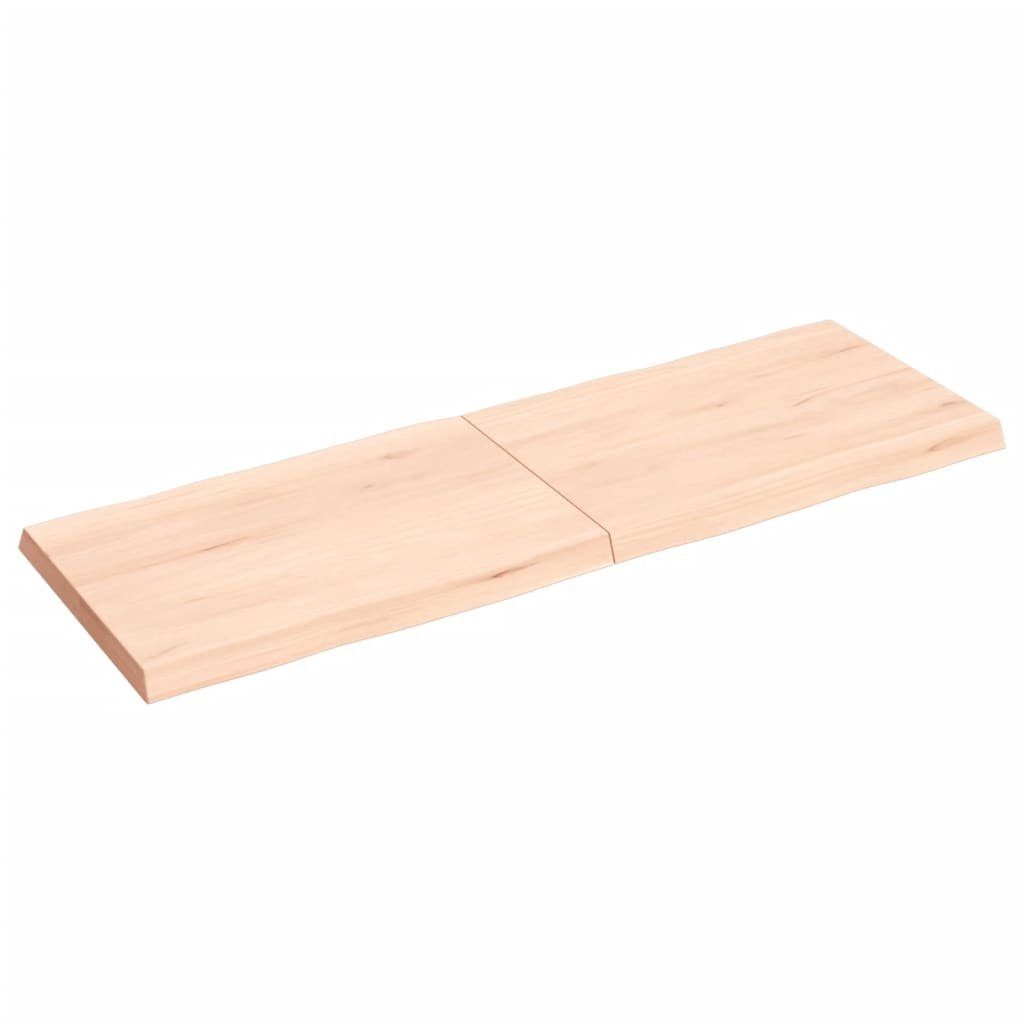 furnicato Tischplatte 120x40x(2-4) cm Massivholz (1 Unbehandelt St) Baumkante