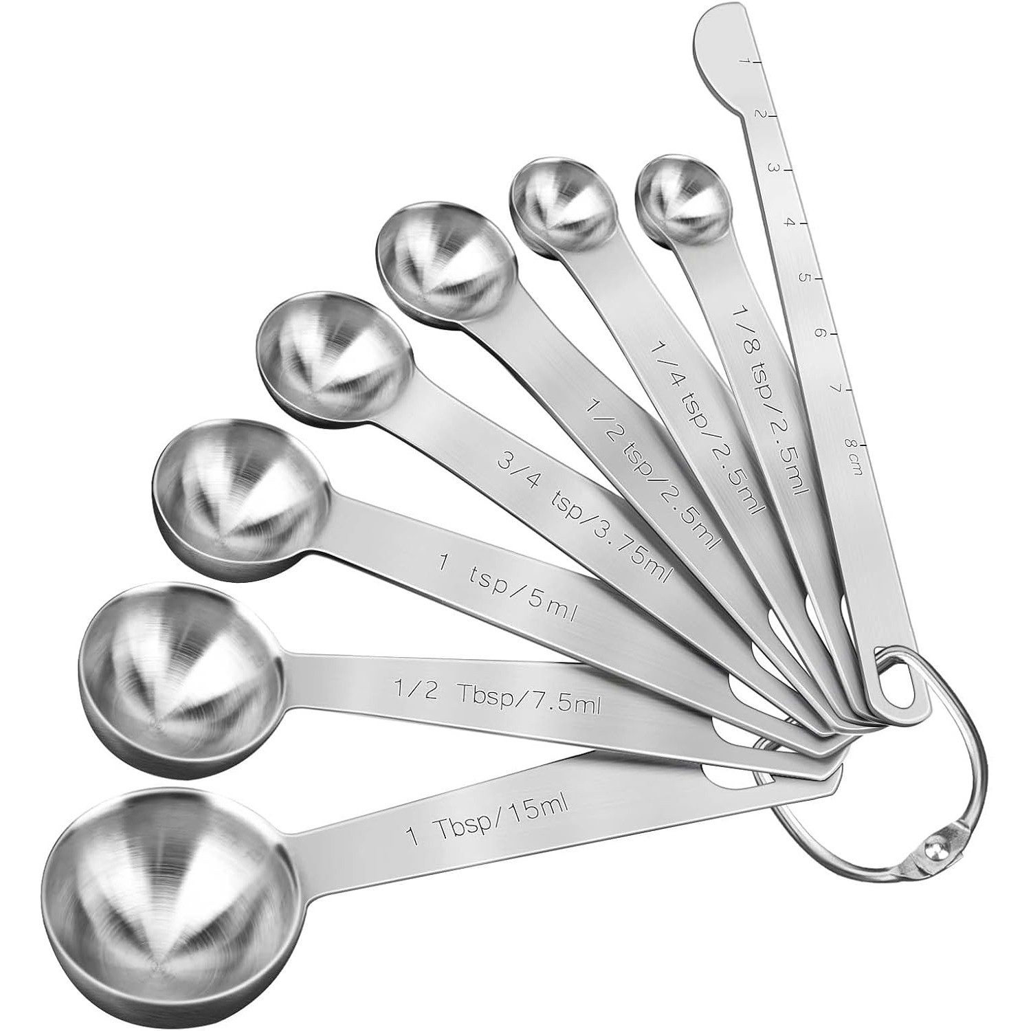 Messlöffel rostfreie Messlöffel Stähle 8-teiliges Set Messgeräte