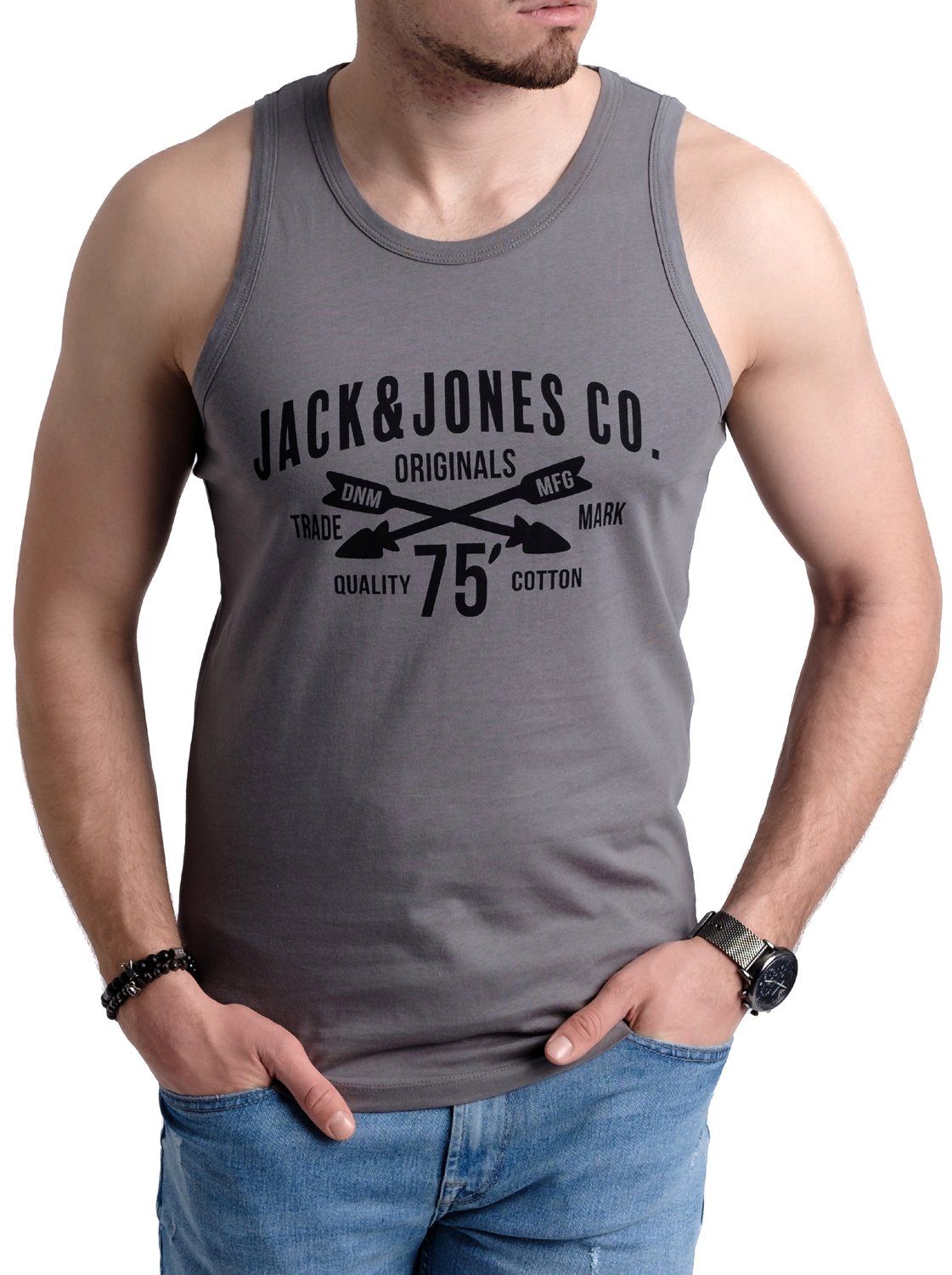 Jack & Jones Tanktop in Unifarbe, Rundhalsausschnitt