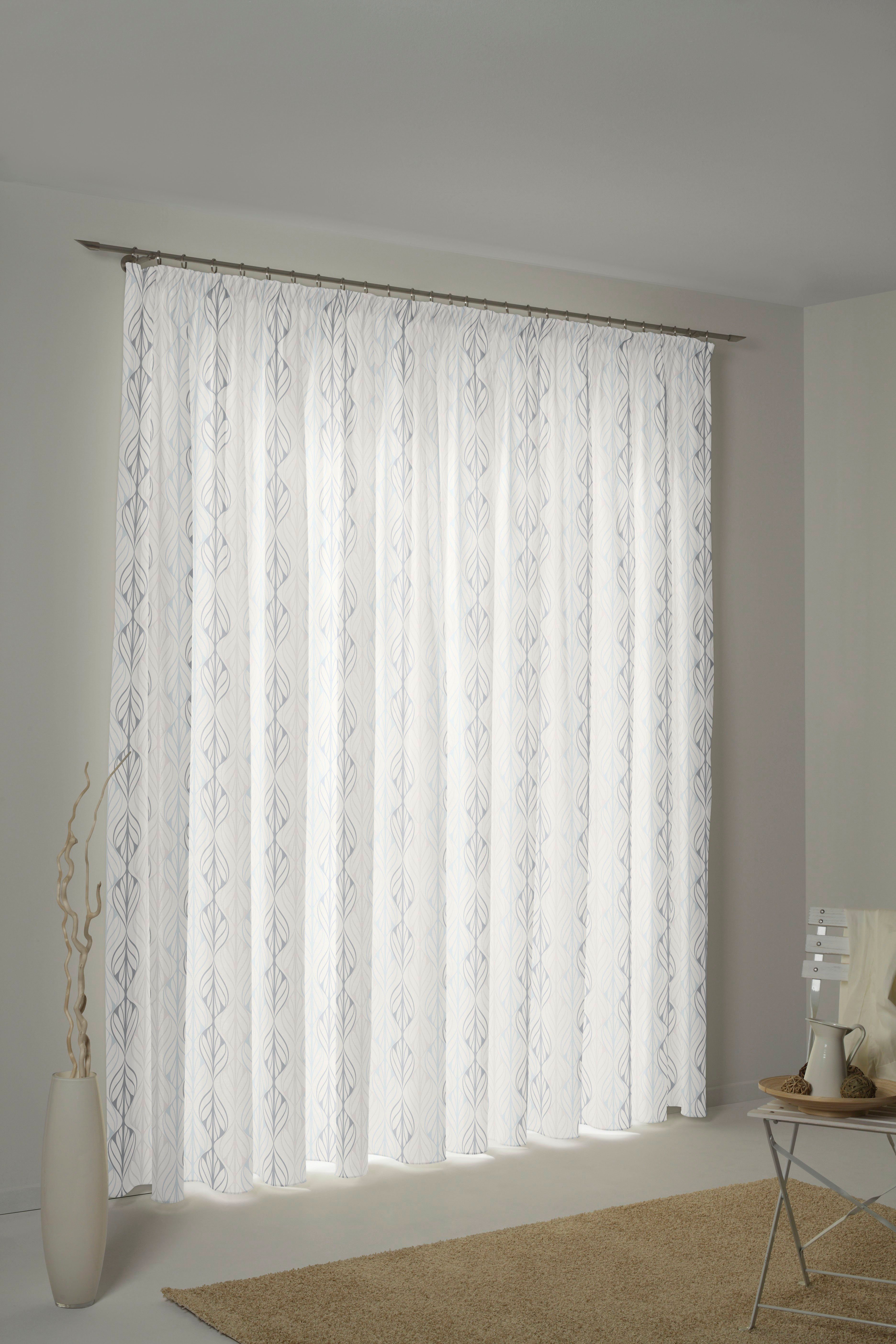 Adam Vorhang Wave (1 St), Kräuselband, blickdicht, Jacquard, aus Leinen und Bio-Baumwolle