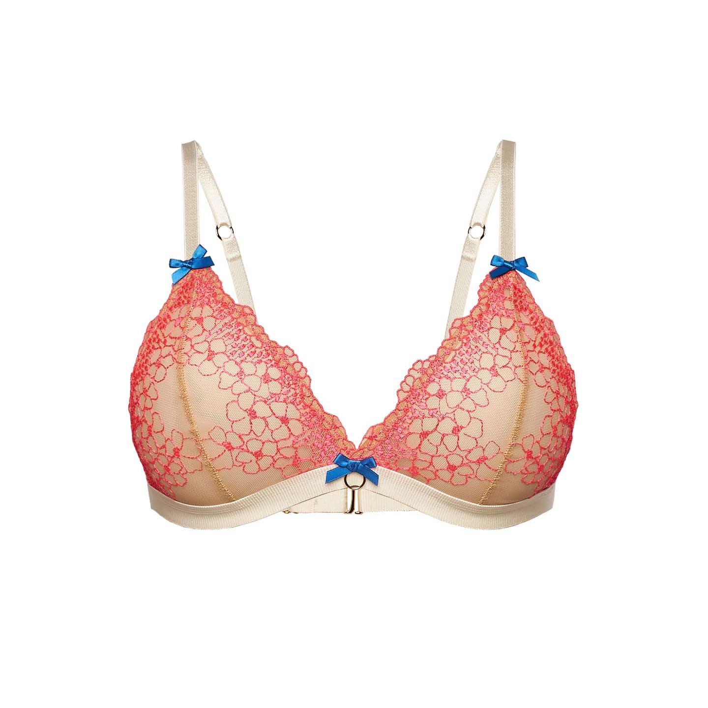 Triangel-BH Hingucker mit neon pinker Stickerei
