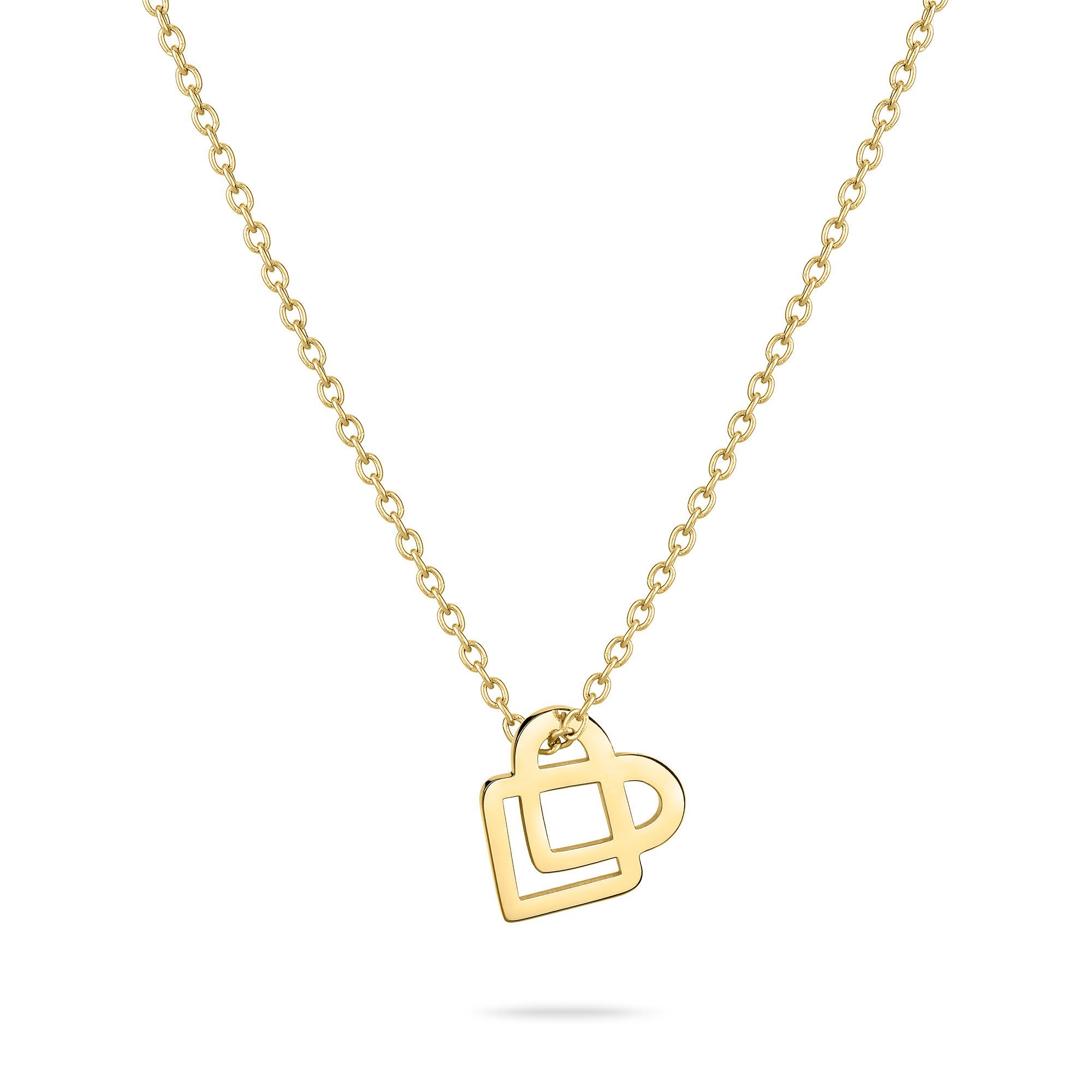 Kette mit Anhänger Schmuck Edelstahl Halskette Keep Loving Herz