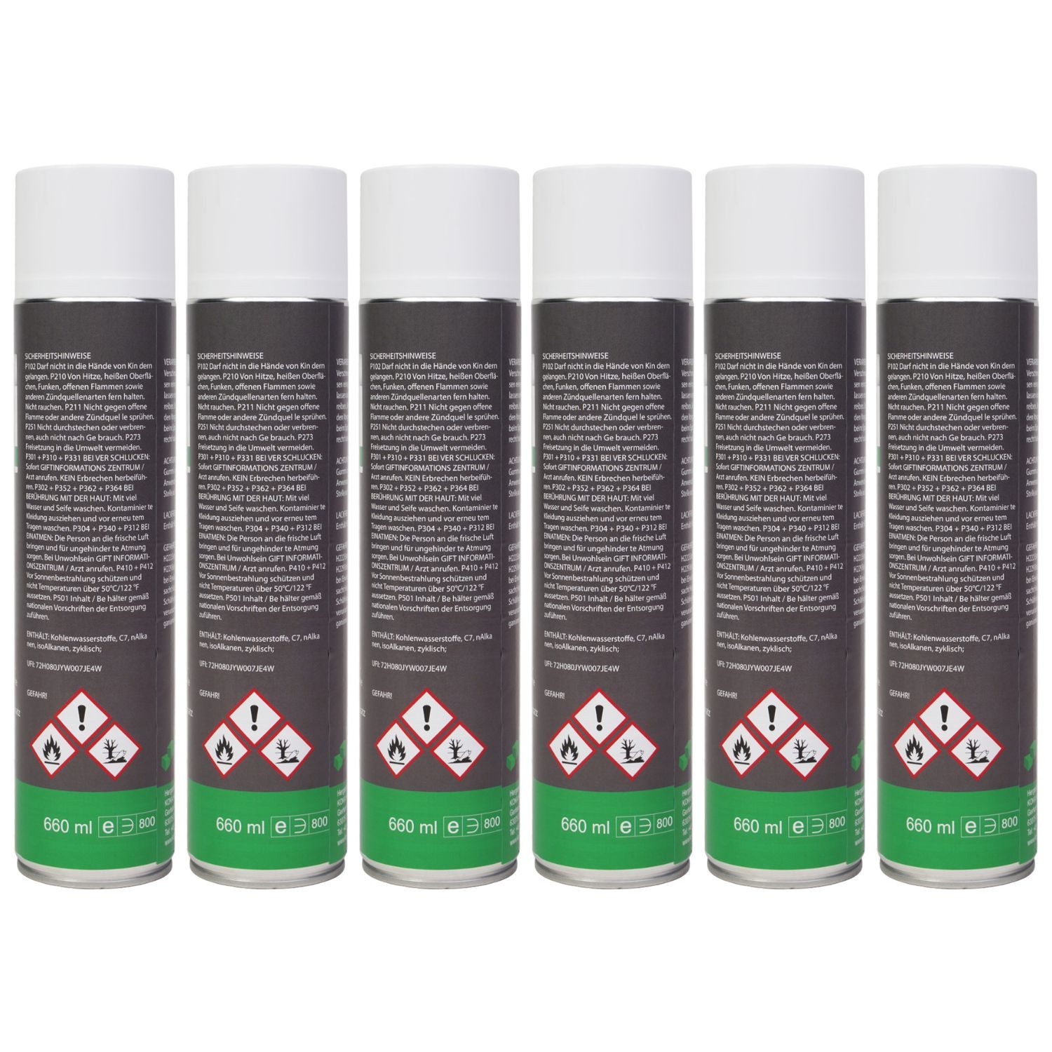 KOKA 6x Set Bremsen-Reiniger 360° Spray Teile-Reiniger Bremsenreiniger (Spar-Set, [6-St. 6x 660ml Dose Reinigung Entfettet für Auto Bremsen Maschinen Motor Kupplung etc)