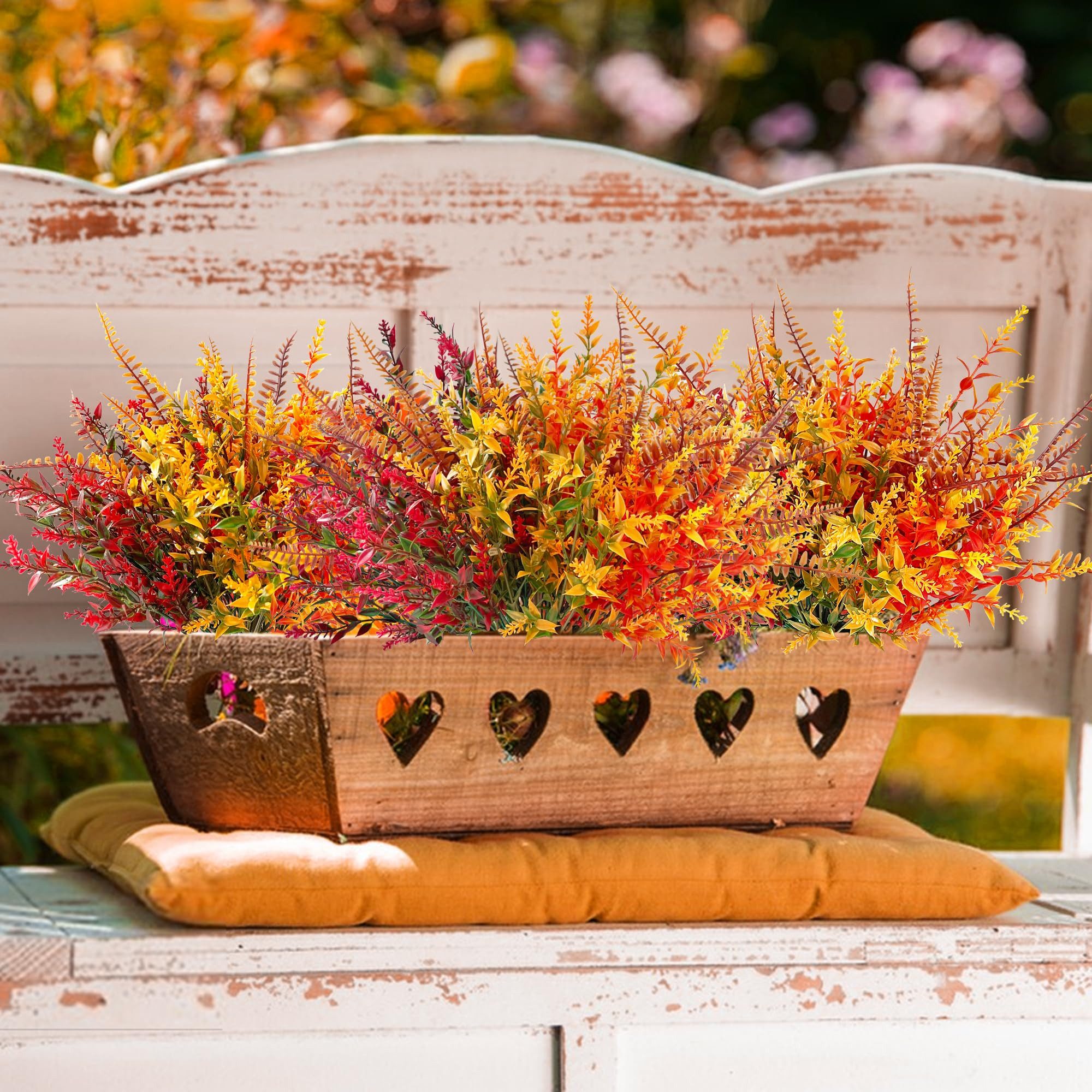 Kunstblumenstrauß Herbstblumen Künstlich, 8 Bündel Herbststrauß Kunstblumen, Coonoor, für Herbstdeko Innen Draußen Outdoor Deko – Bild 5 von 5