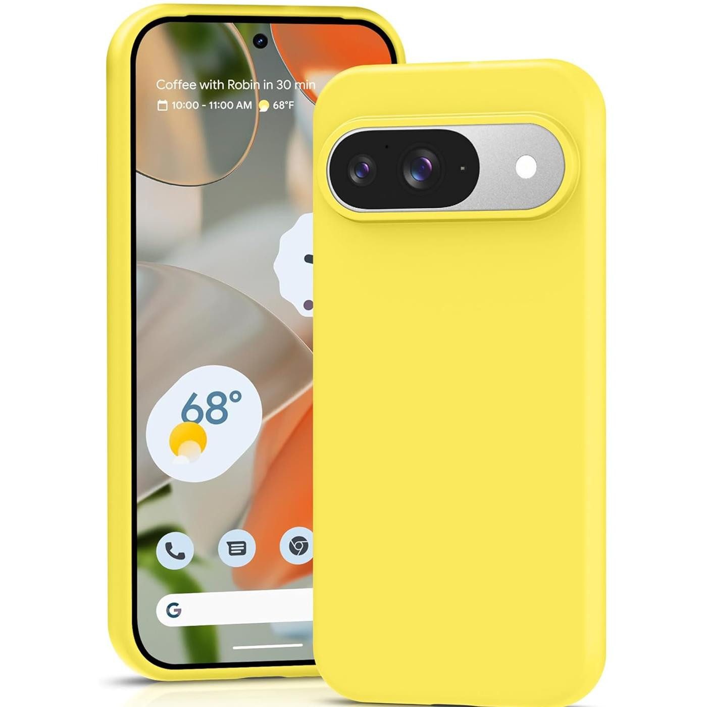 CoolGadget Handyhülle Silikon Colour Series Slim Case für Google Pixel 9 6,3 Zoll, Hülle weich Handy Cover für Pixel 9 Schutzhülle Innenfleece