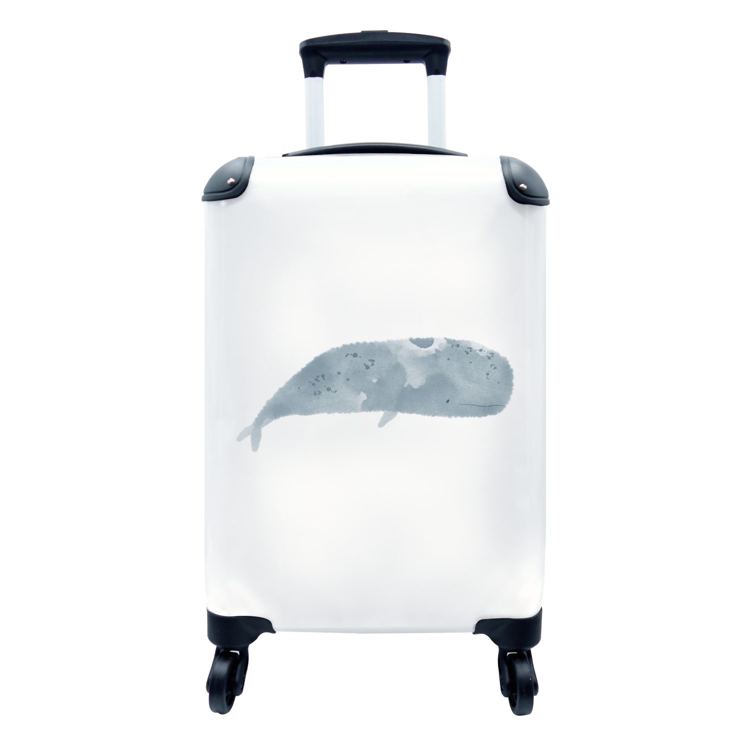 Reisekoffer Handgepäck für - Meer Rollen, - mit Reisetasche Aquarell, 4 Tiere rollen, Trolley, Ferien, Pottwal MuchoWow - Handgepäckkoffer