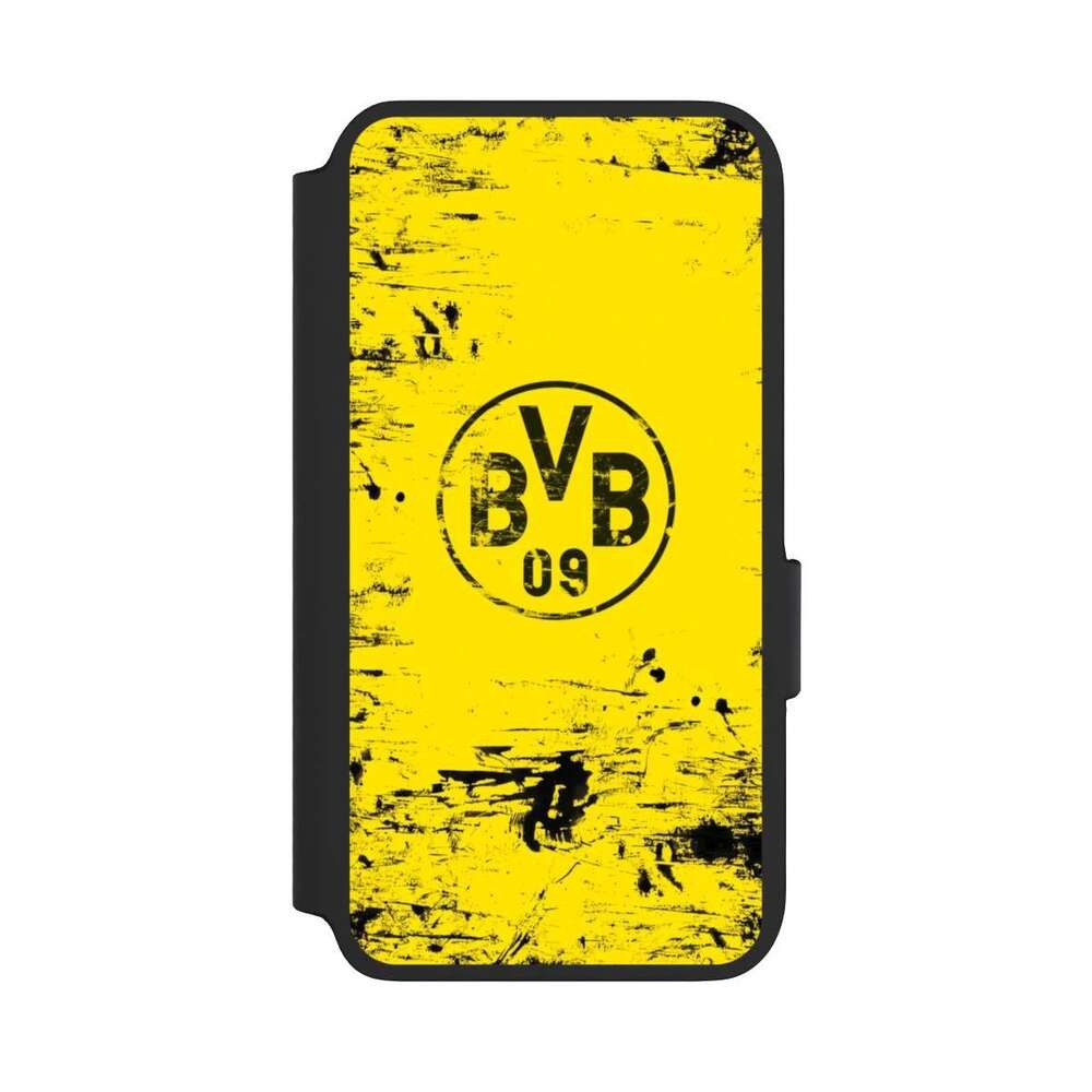 NIVOCASE Handyhülle Borussia Dortmund Offizielles Lizenzprodukt BVB BVB Destroyed Look, Samsung Galaxy S22 Klapphülle Handyhülle aus Kunst Leder
