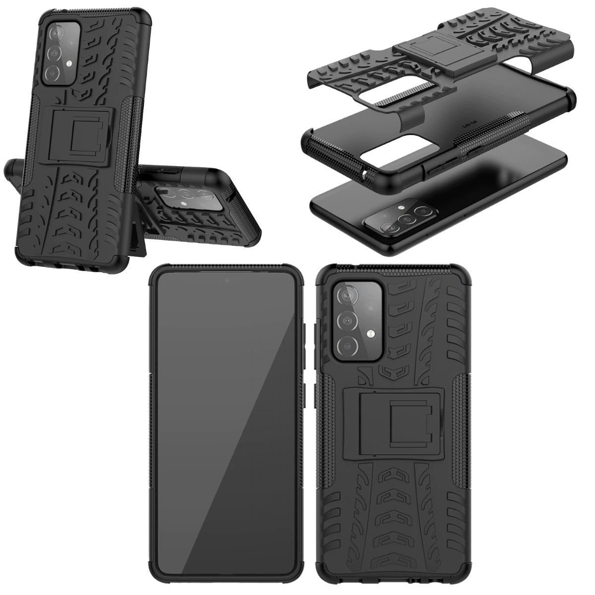 Wigento Handyhülle Für Samsung Galaxy A72 A726B Hybrid Handy Tasche Outdoor  Etuis Hülle Cover Case