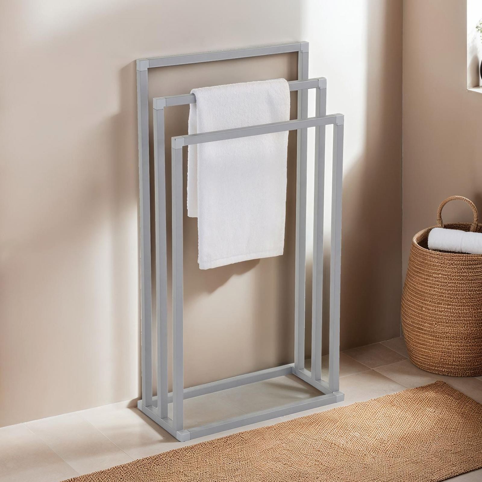 IDIMEX Handtuchständer KUNO, Handtuchhalter ohne Bohren, freistehend mit 3 günstig online kaufen