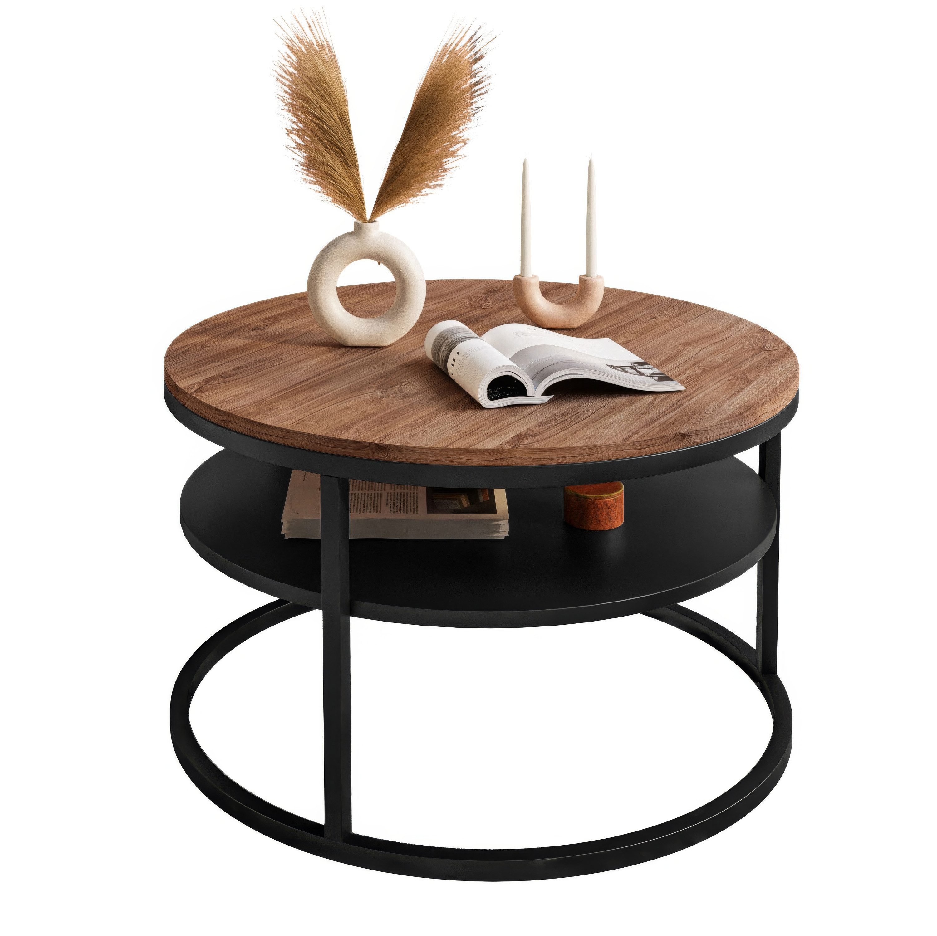 Lookway Couchtisch CIRI LOFT mit Ablage (1 Tisch), Durchmesser: 70 cm, Höhe: 49 cm – Bild 5 von 5