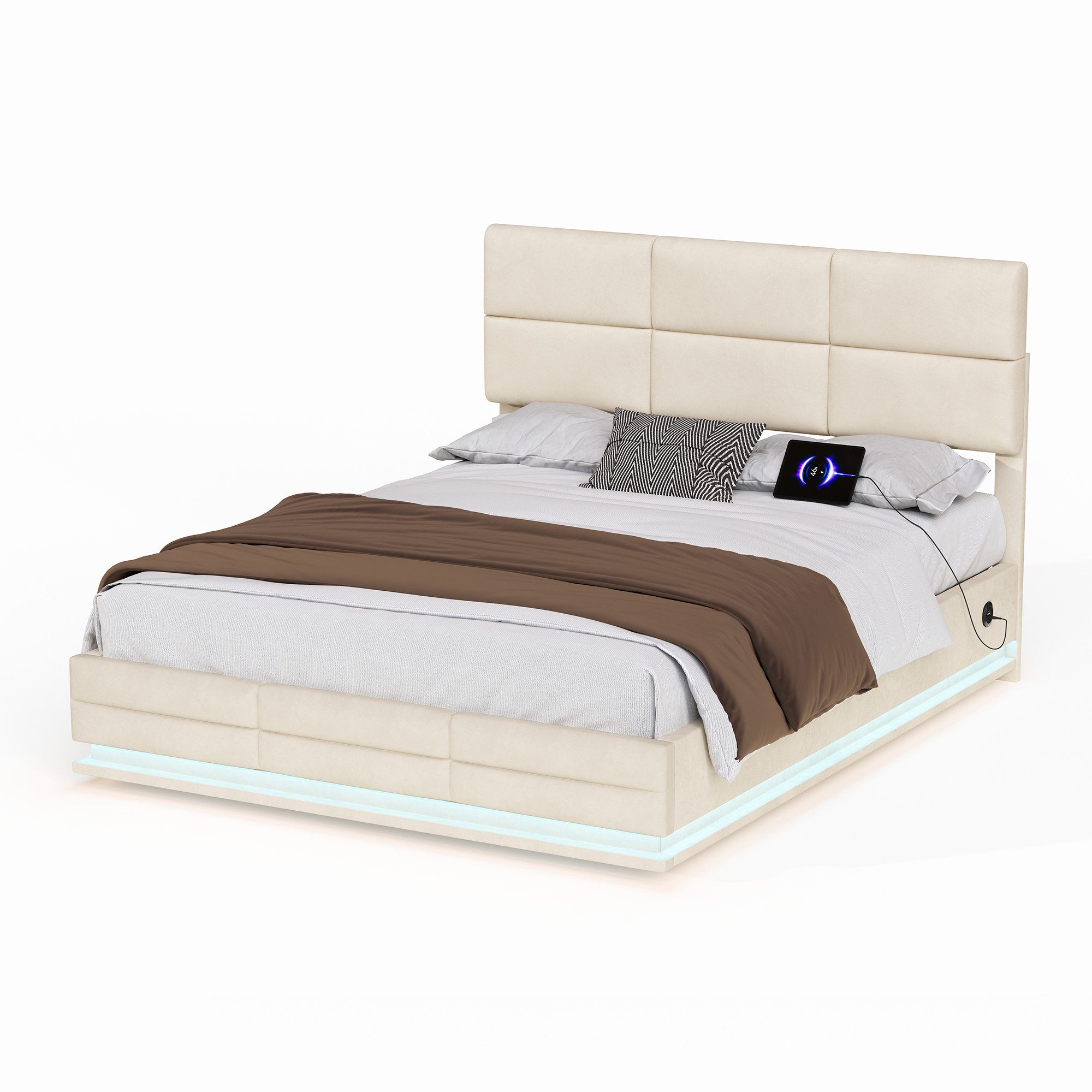 OKWISH Polsterbett Doppelbett Stauraumbett mit Lattenrost günstig online kaufen