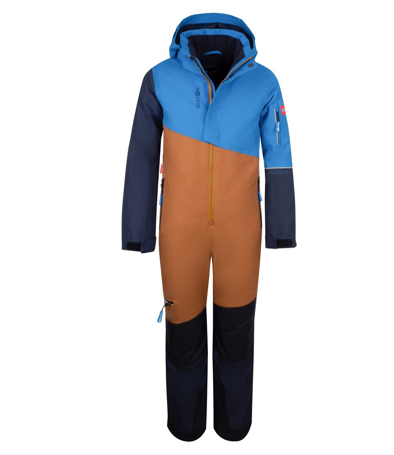 Bronze/Azurblau/Marine Hallingdal Schneeoverall Wasserdicht TROLLKIDS