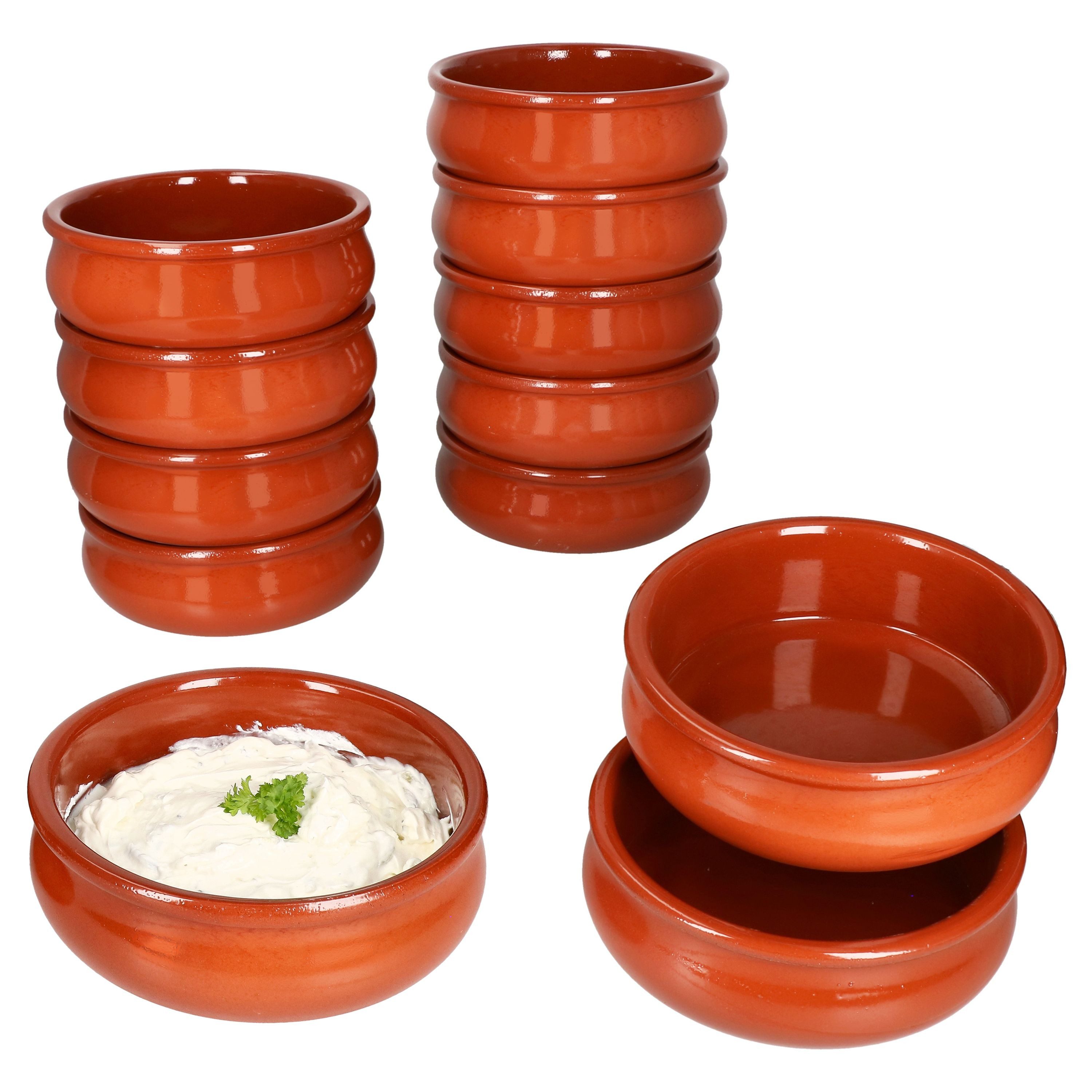 Tapas-Schale 12x BERLIN Cazuela Schale bauchig Ø18,5cm Tonware Gr.L mediterran