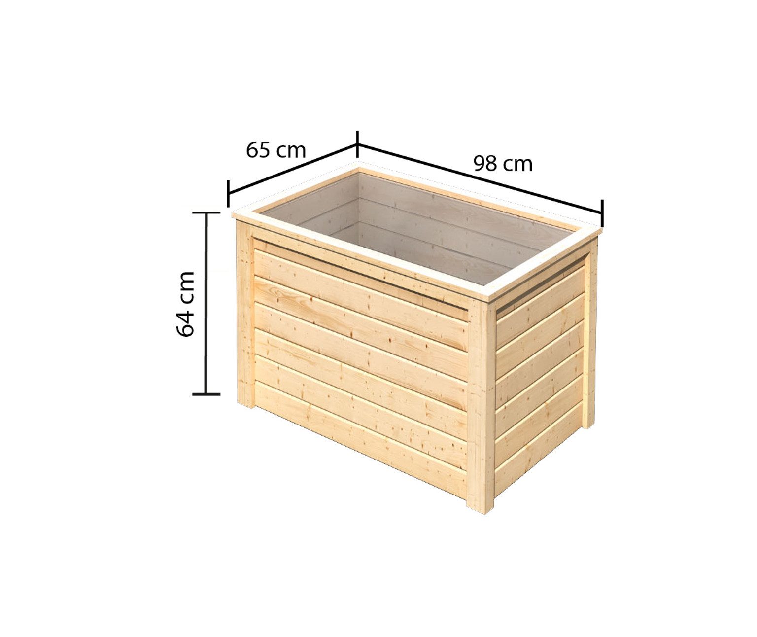 Karibu Hochbeet Karibu Hochbeet Steck- / Schraubsystem 19 mm, Typ 0, 19 mm, natur, 260 Liter, 0,64 m², inkl. feuchtigkeitshemmender