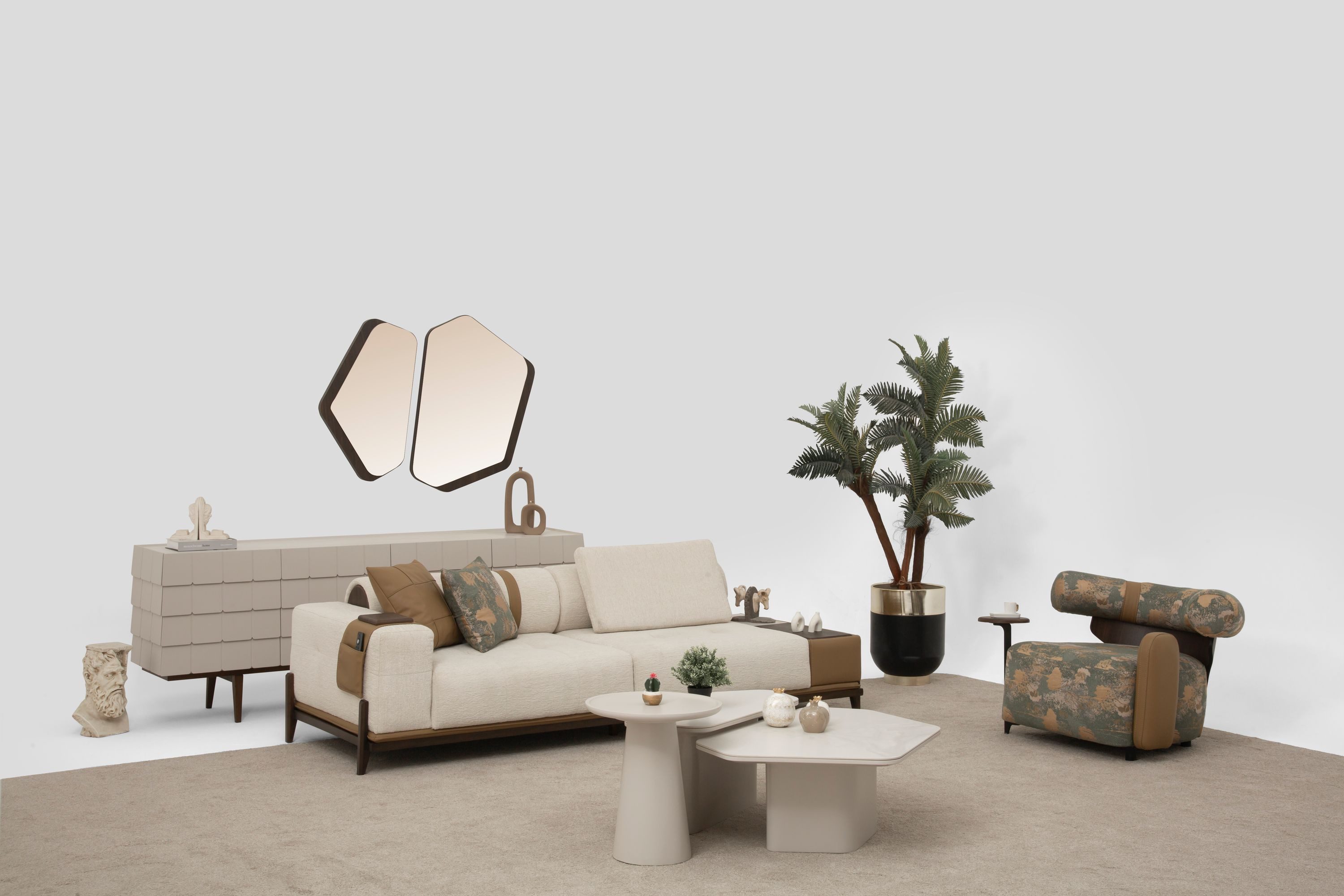 Nobelaa Sofa Sitzgruppe/Sofa Set - Wohnzimmergarnitur "Grevillea" 3+3+1