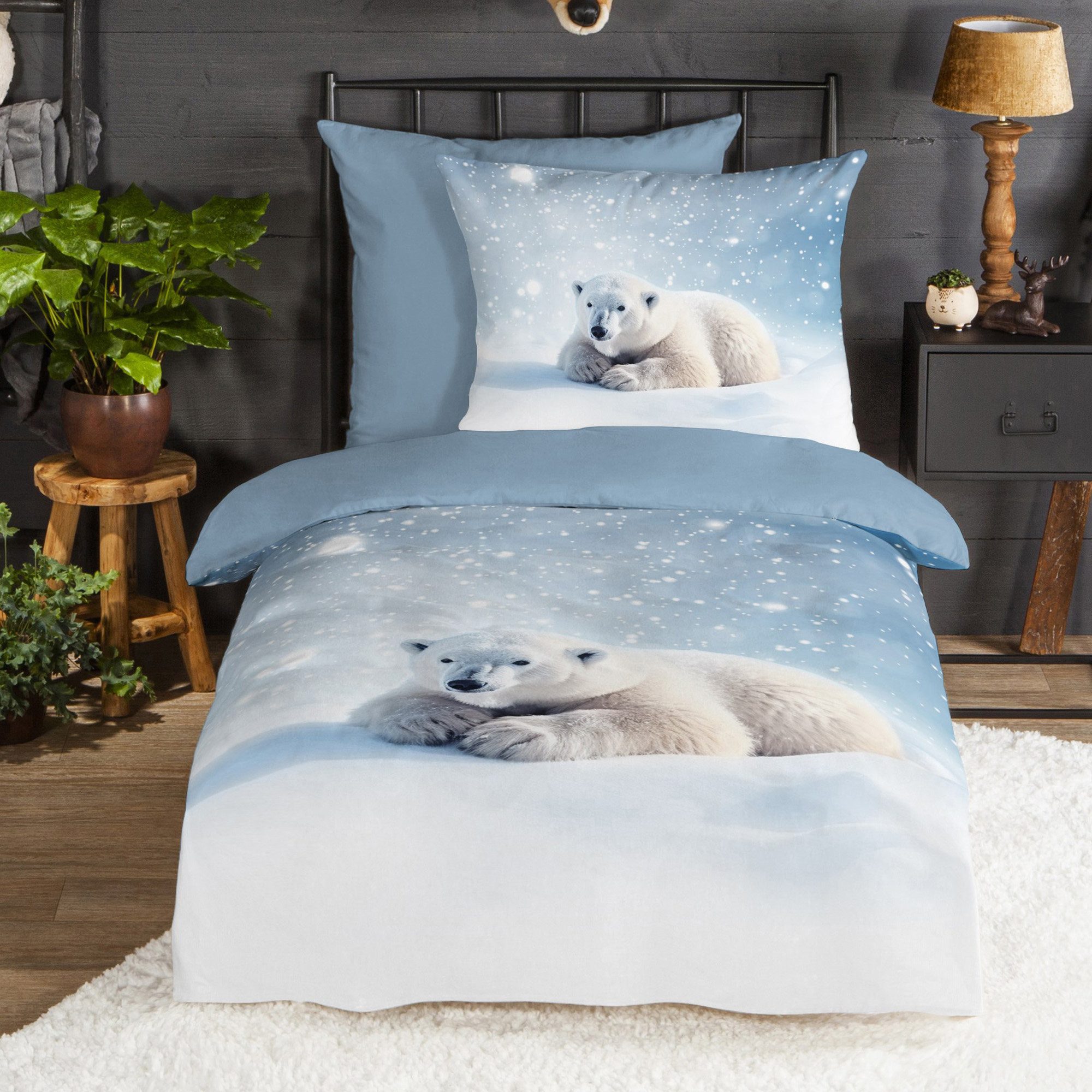 good morning Kinderbettwäsche Kinder-Wendebettwäsche "Esben", Biber, Flanel günstig online kaufen