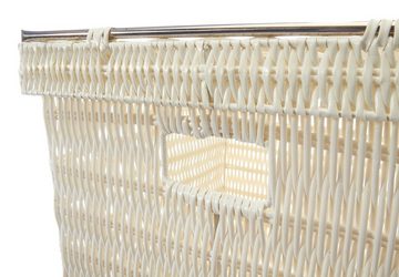 Kobolo Wäschekorb Wäschebehälter Korb mit Deckel aus Kunststoff - weiß